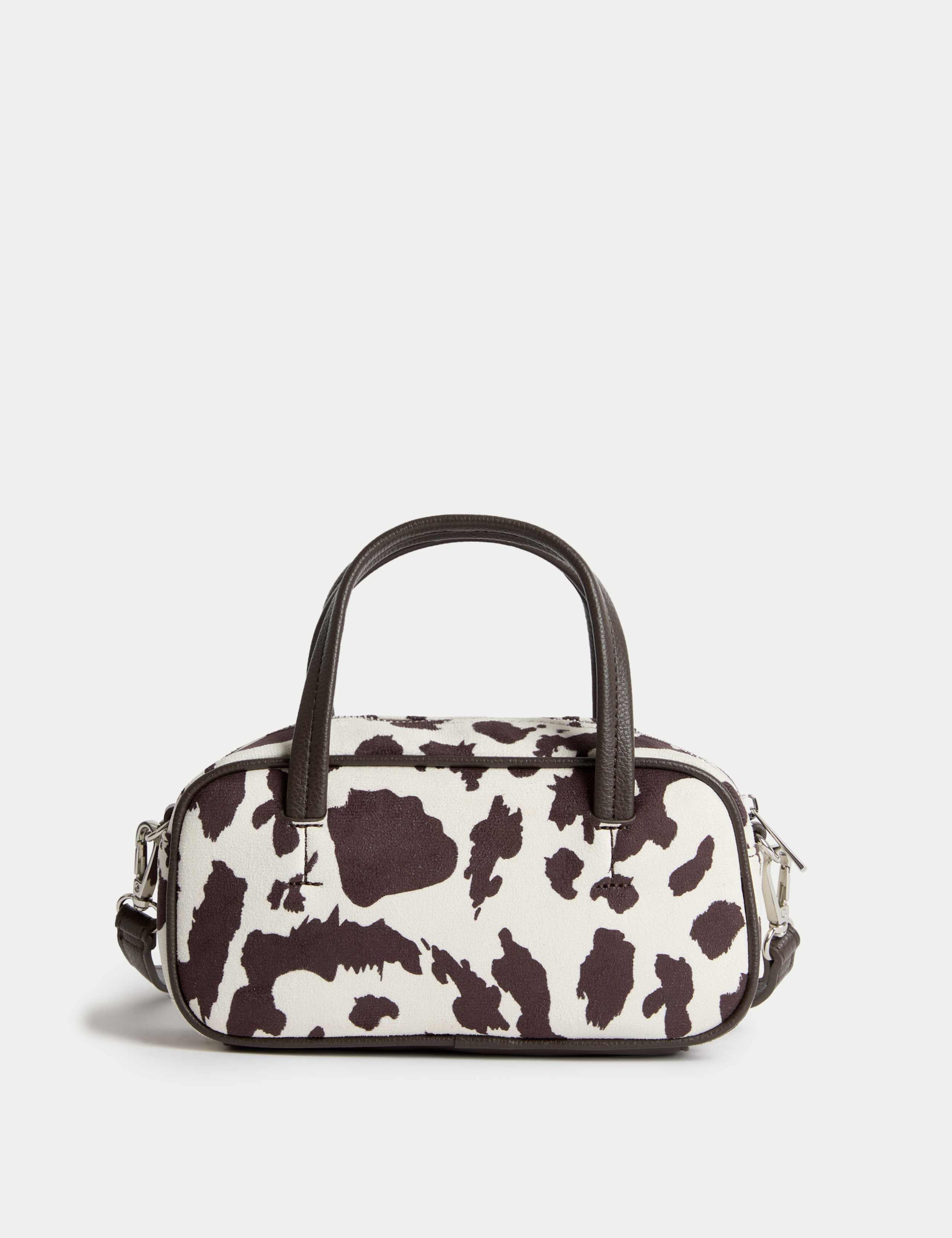 Suedette Mini Bowler Cross Body Bag 3 of 4