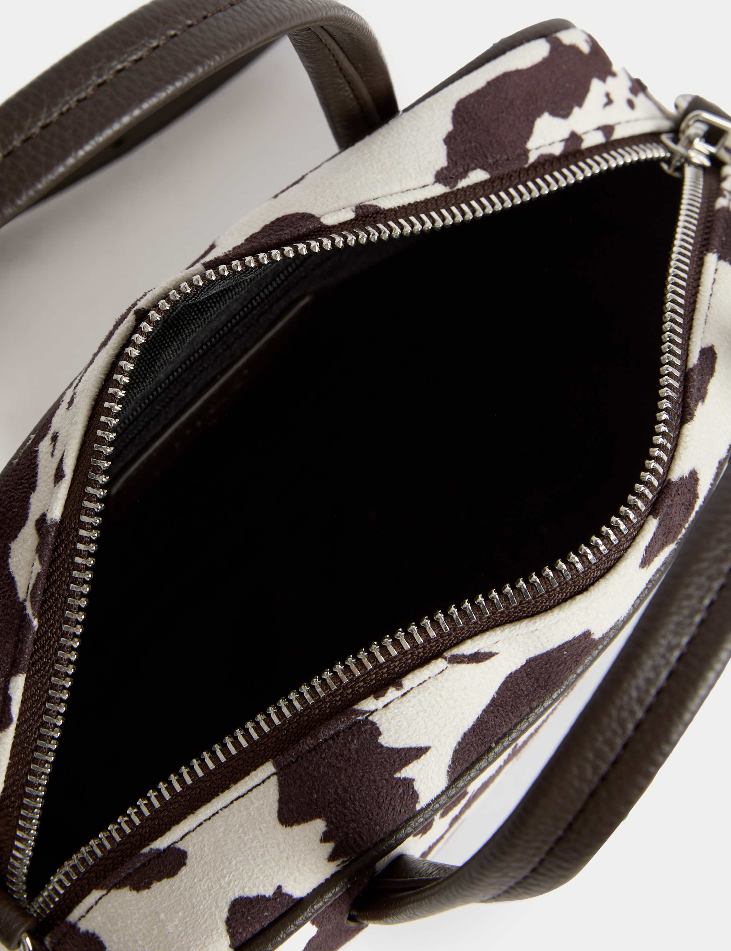 Suedette Mini Bowler Cross Body Bag 4 of 4