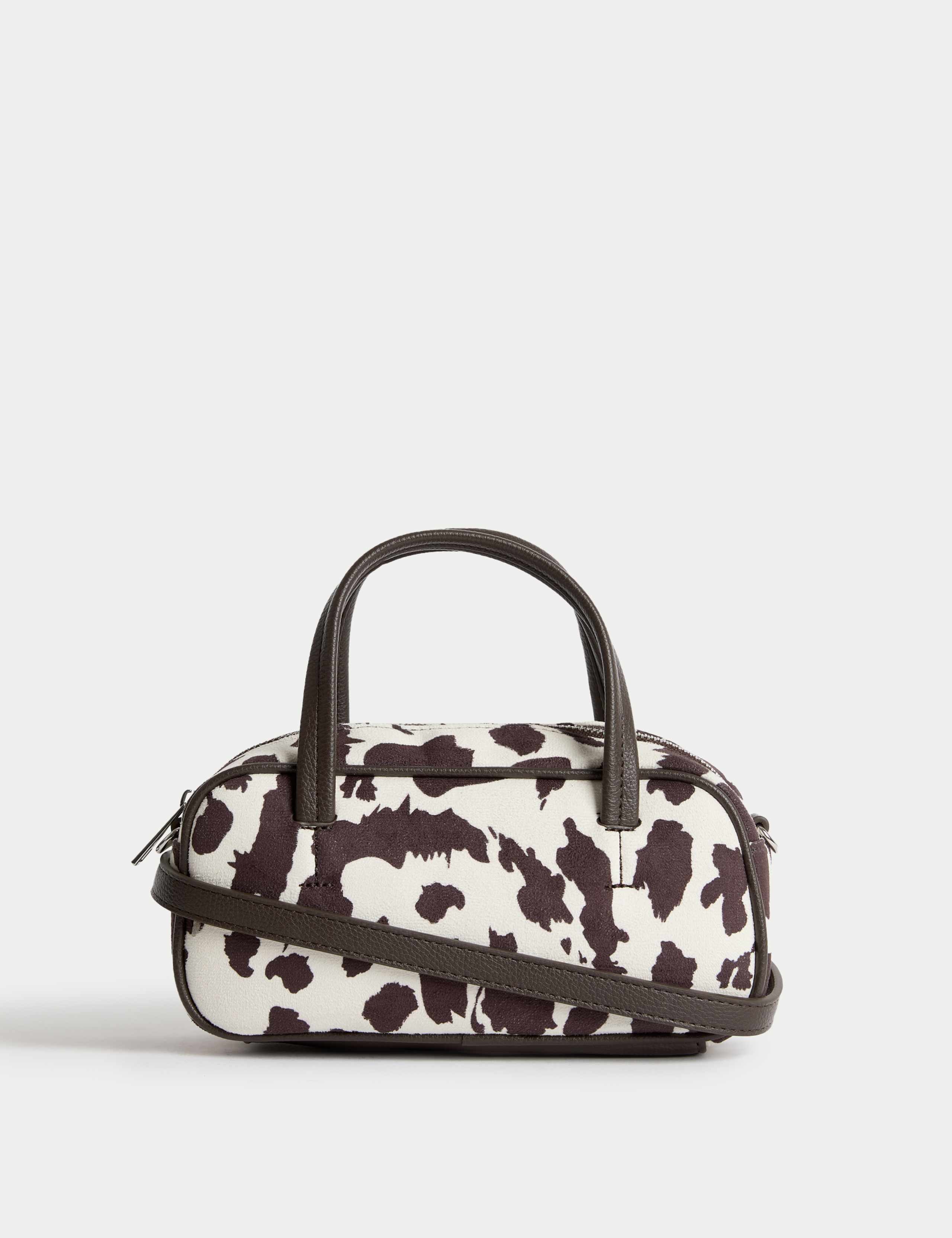 Suedette Mini Bowler Cross Body Bag 1 of 4