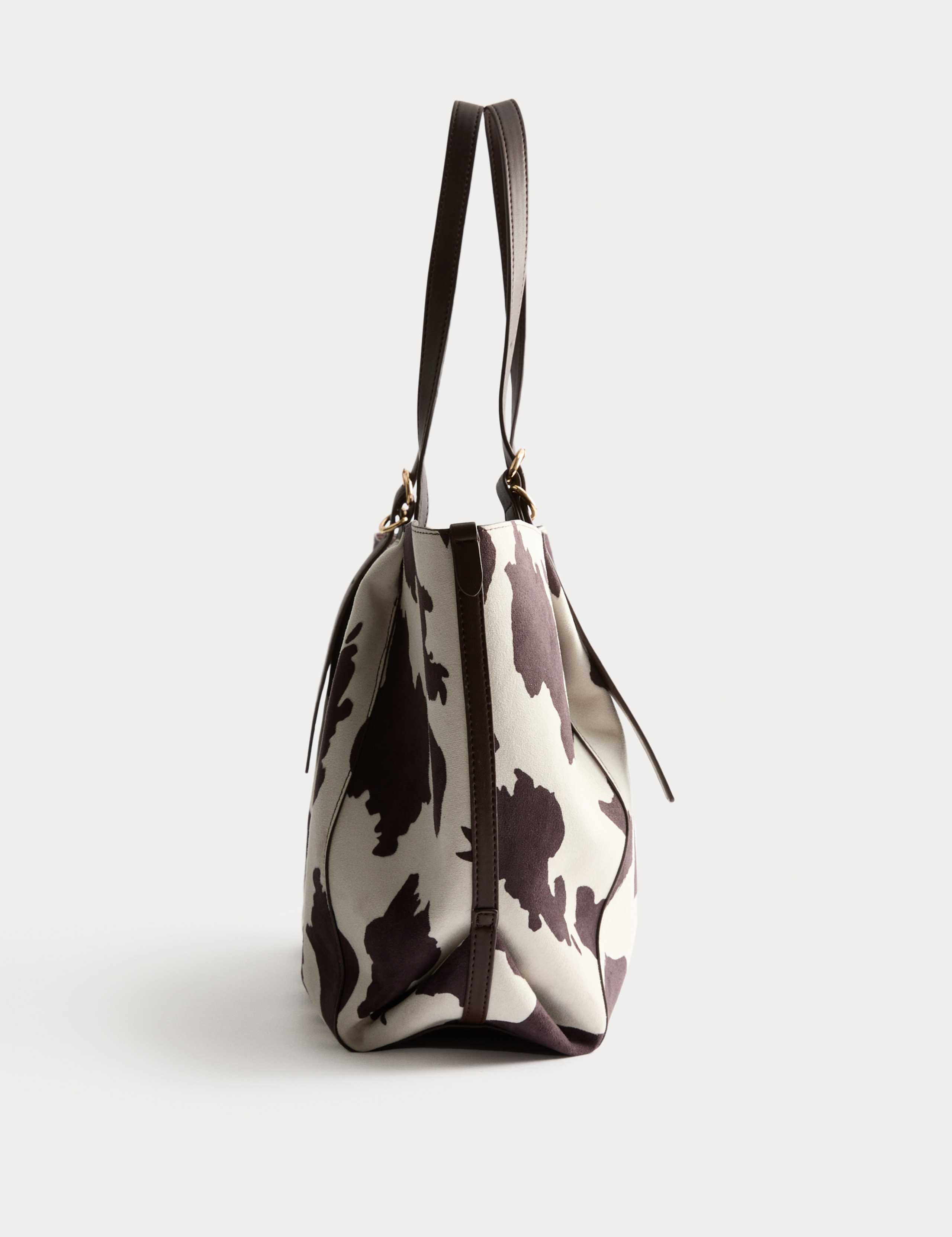 Suedette Animal Print Slouchy Tote Bag 4 of 4