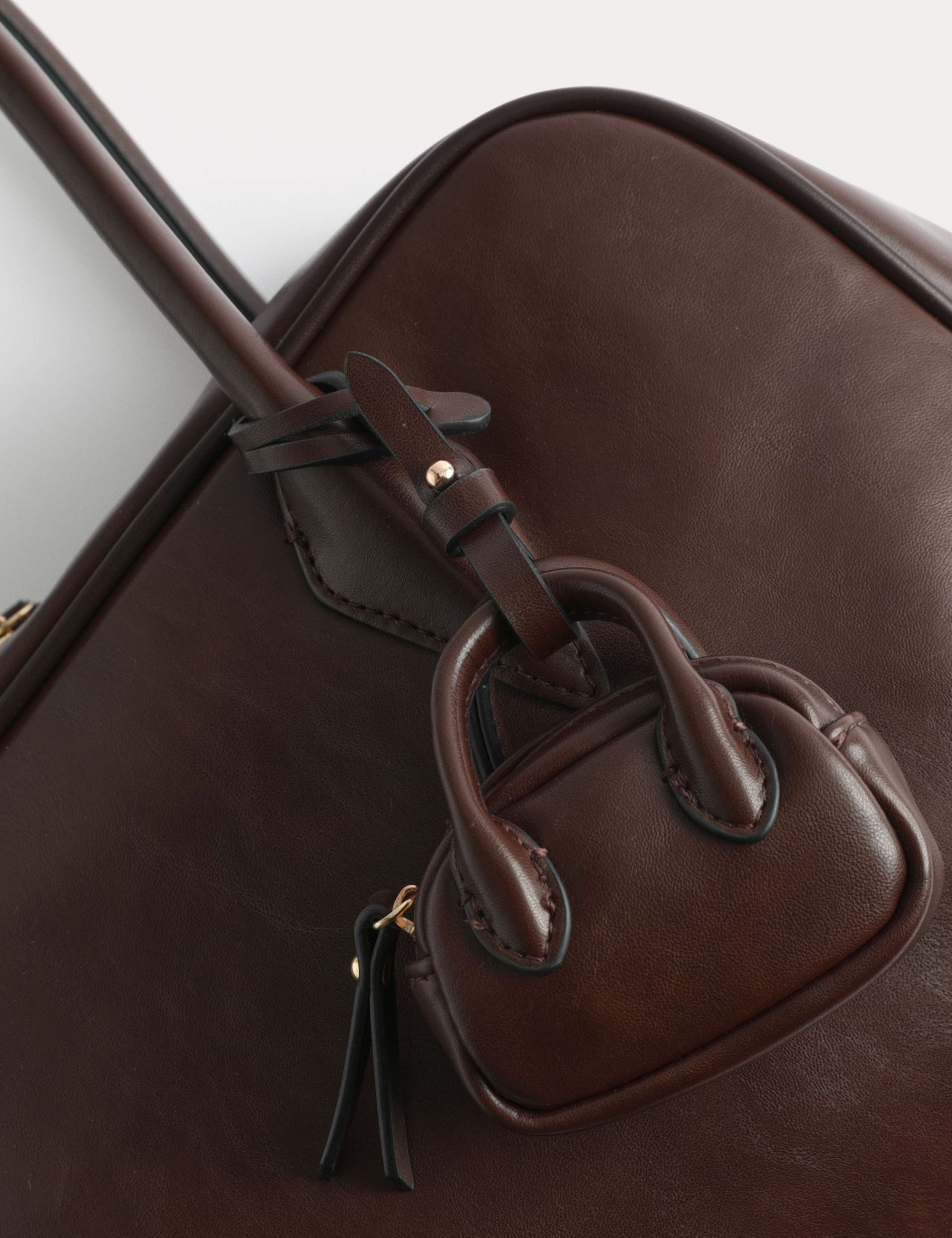 Faux Leather Bowler Bag 4 of 4