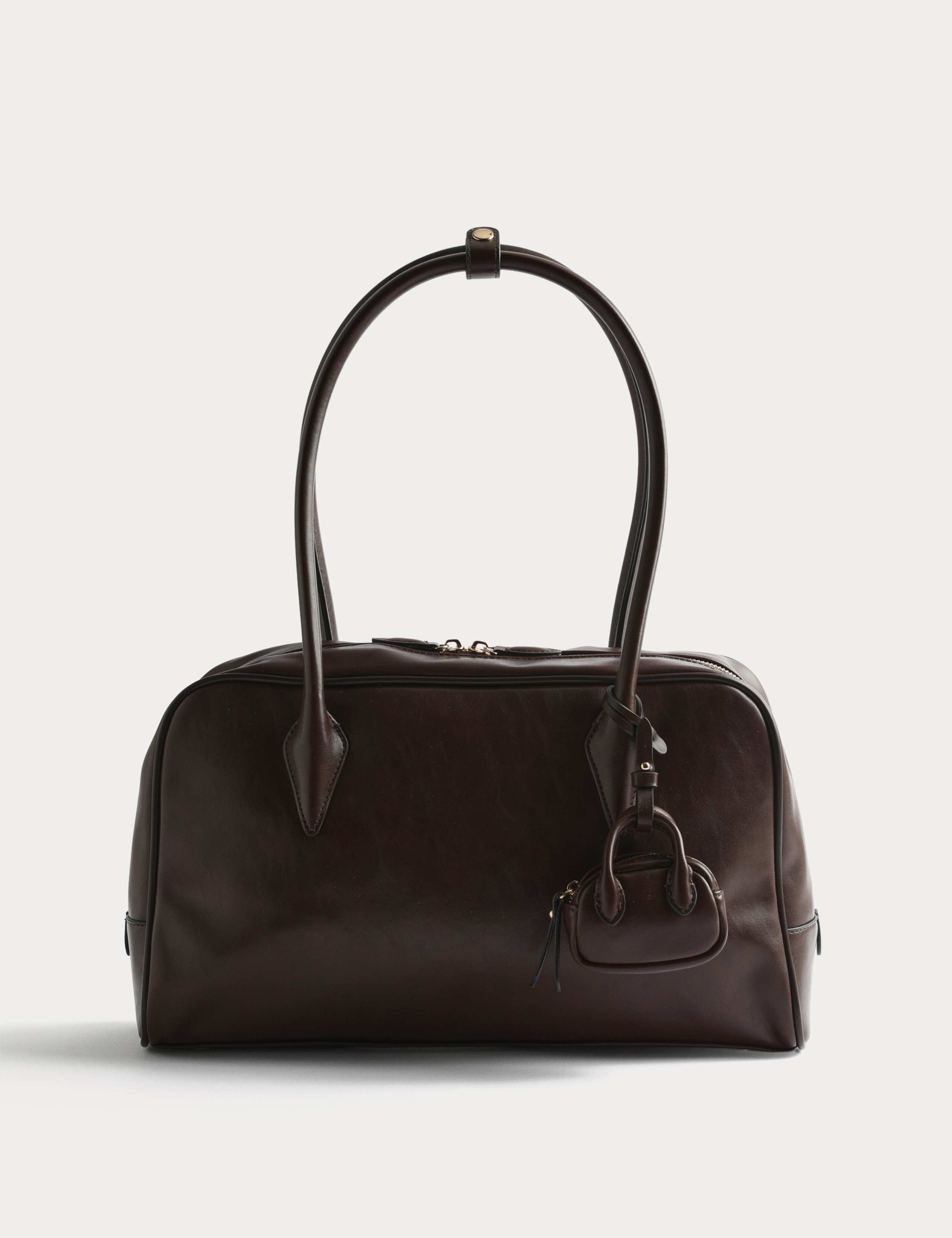 Faux Leather Bowler Bag 2 of 4