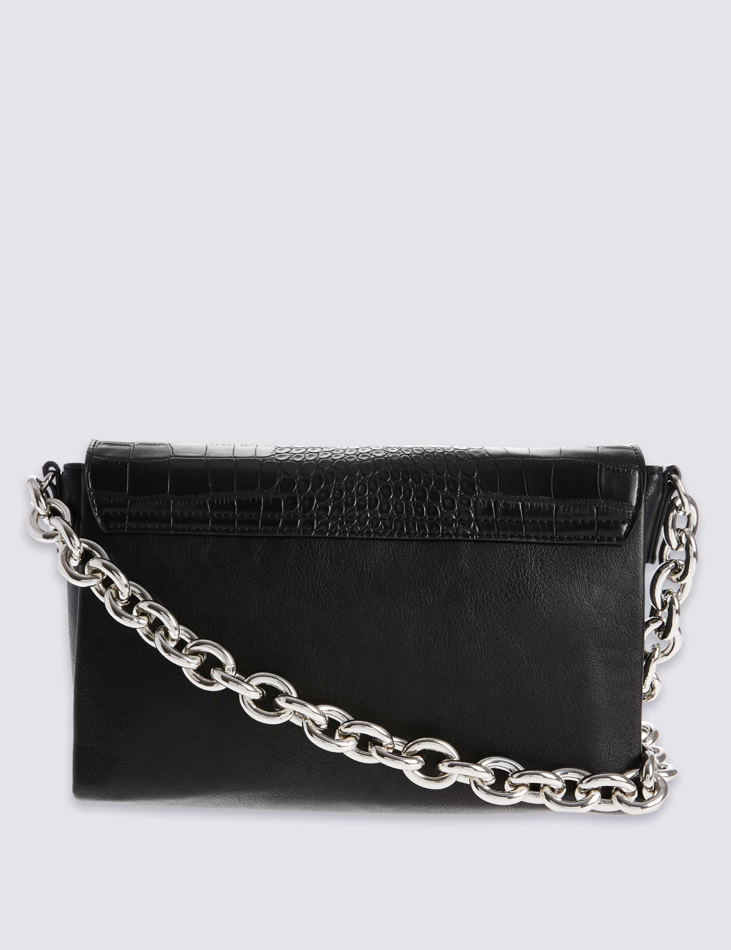 Faux Leather Chunky Chain Shoulder Bag 4 of 6