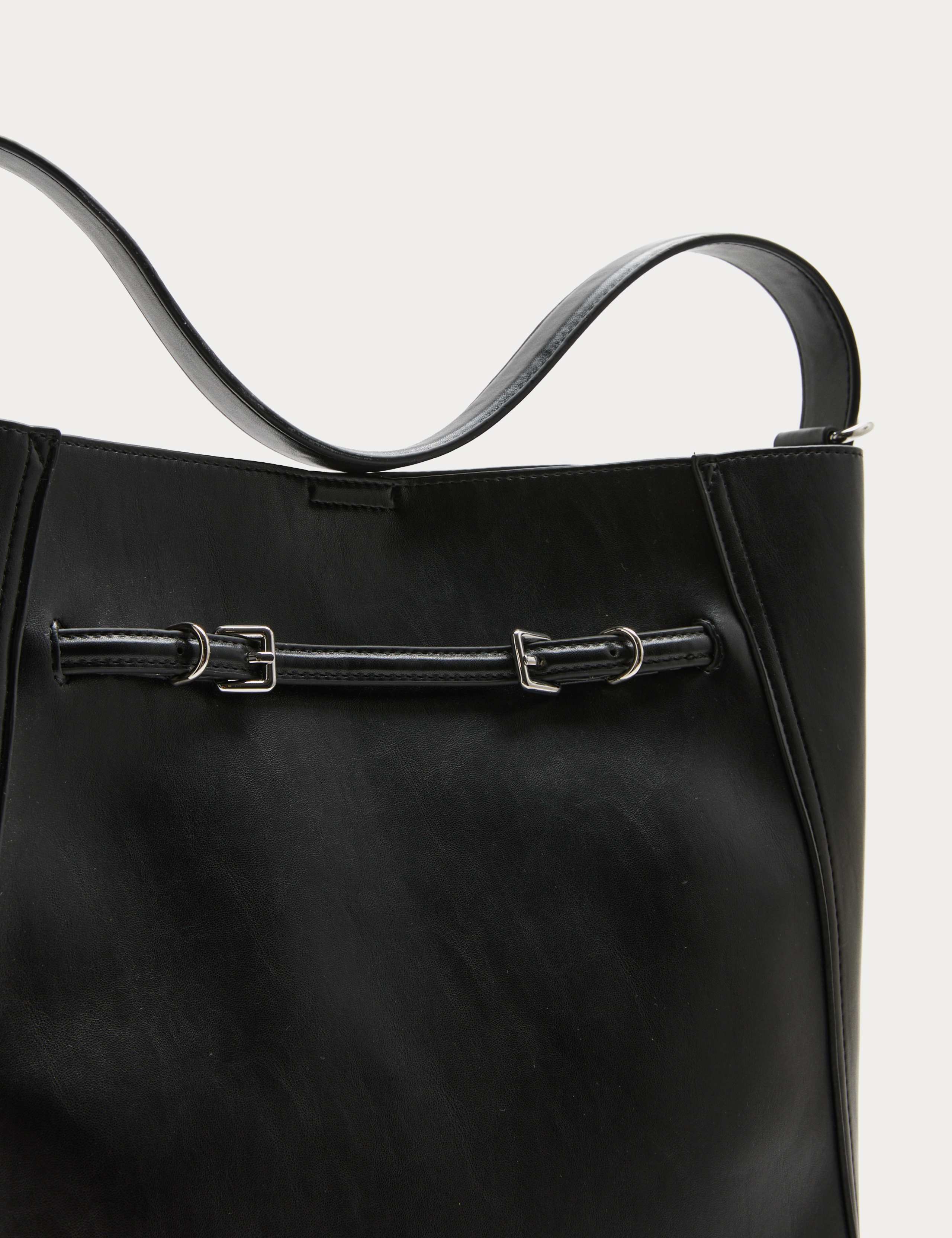 Faux Leather Buckle Tote Bag 2 of 4