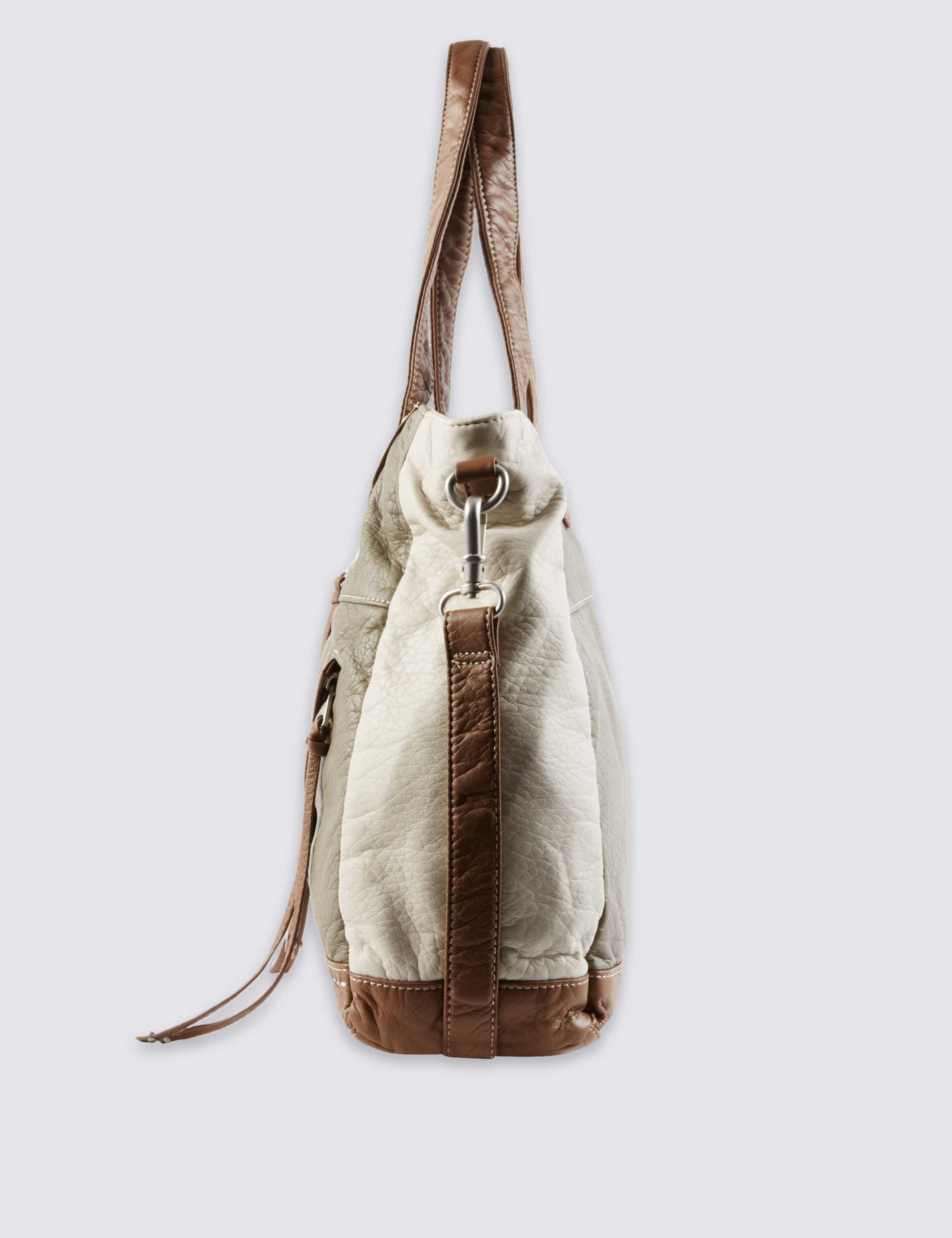 Faux Leather Slouch Tote Bag 2 of 4