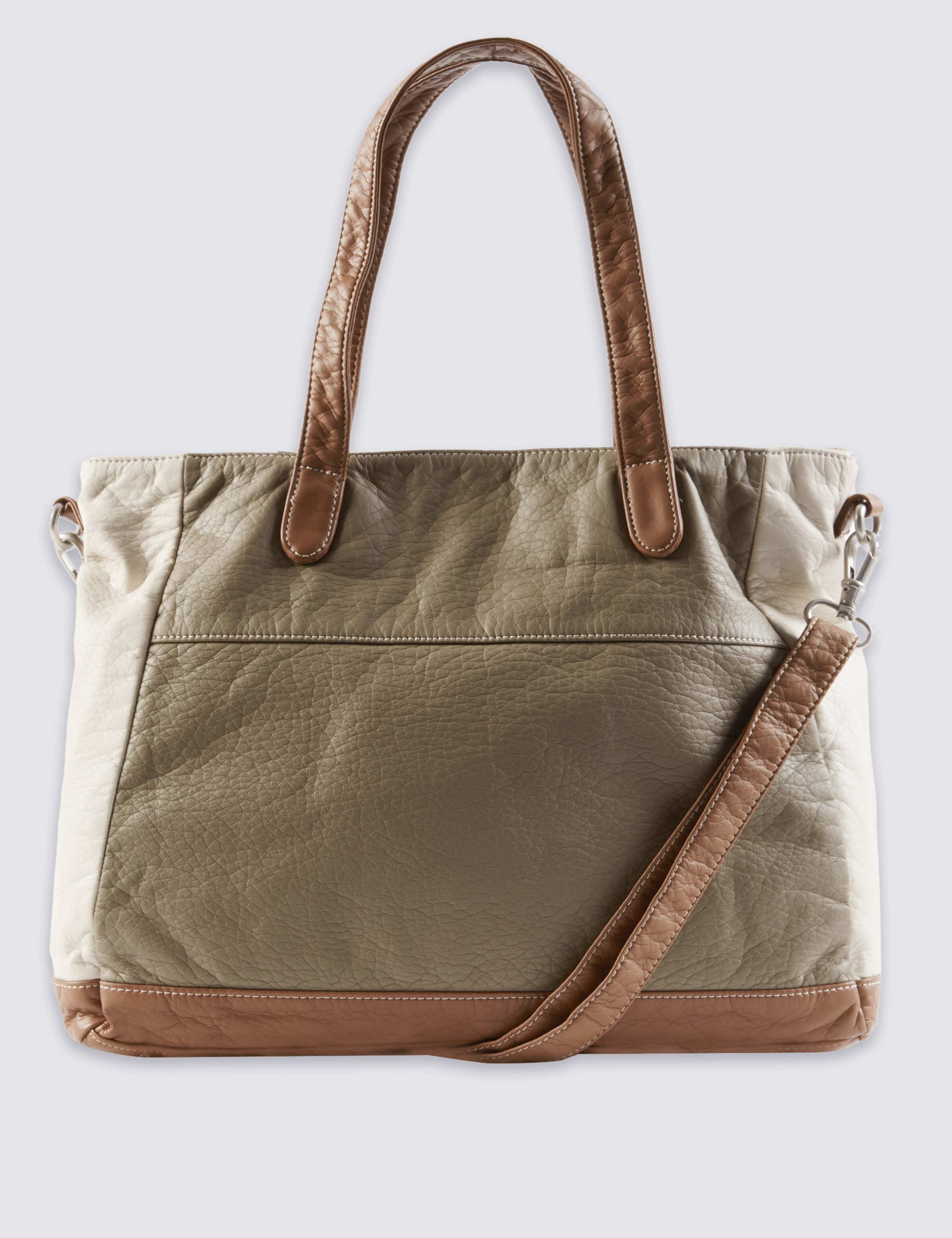 Faux Leather Slouch Tote Bag 3 of 4