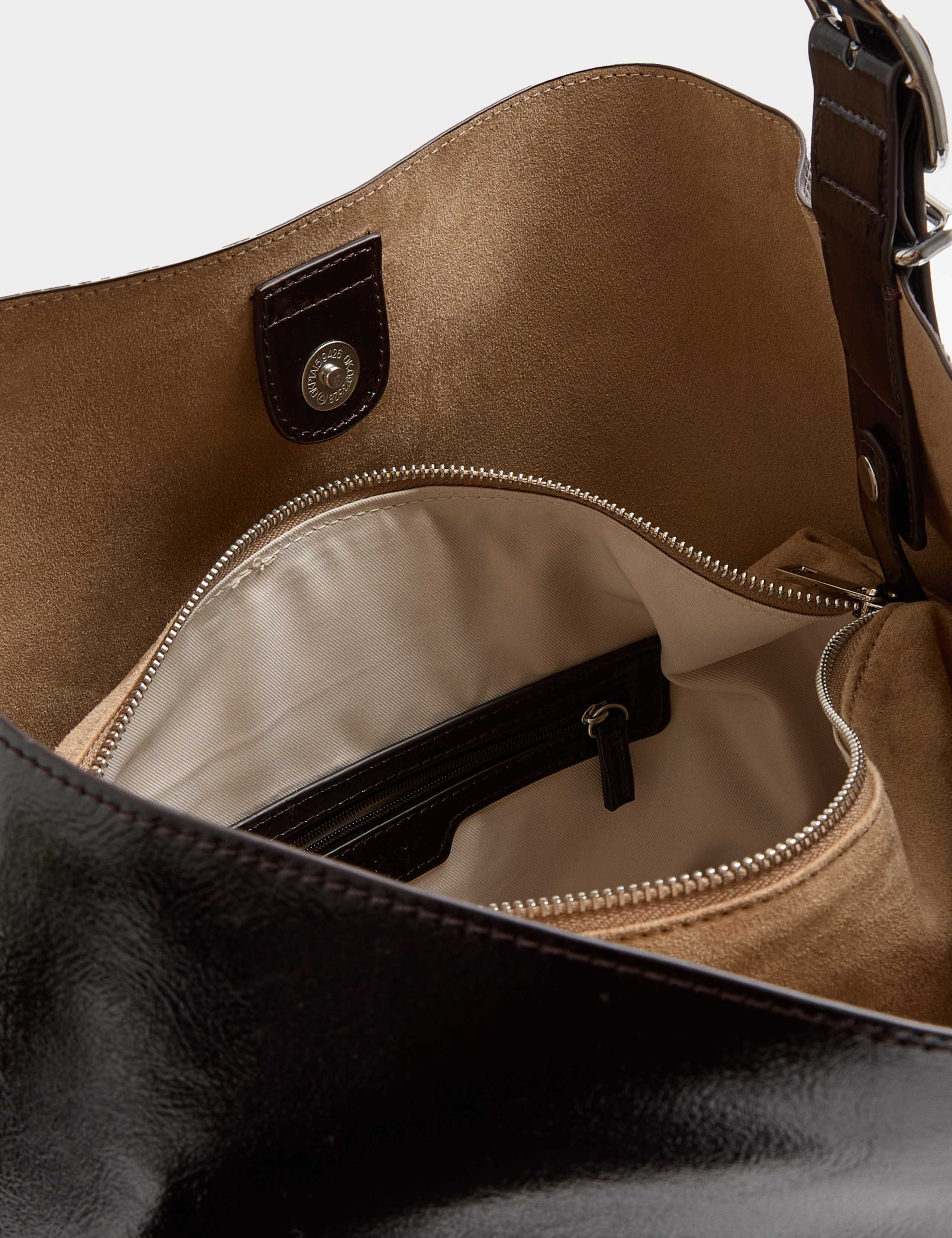 Faux Leather Bucket Shoulder Bag 4 of 4