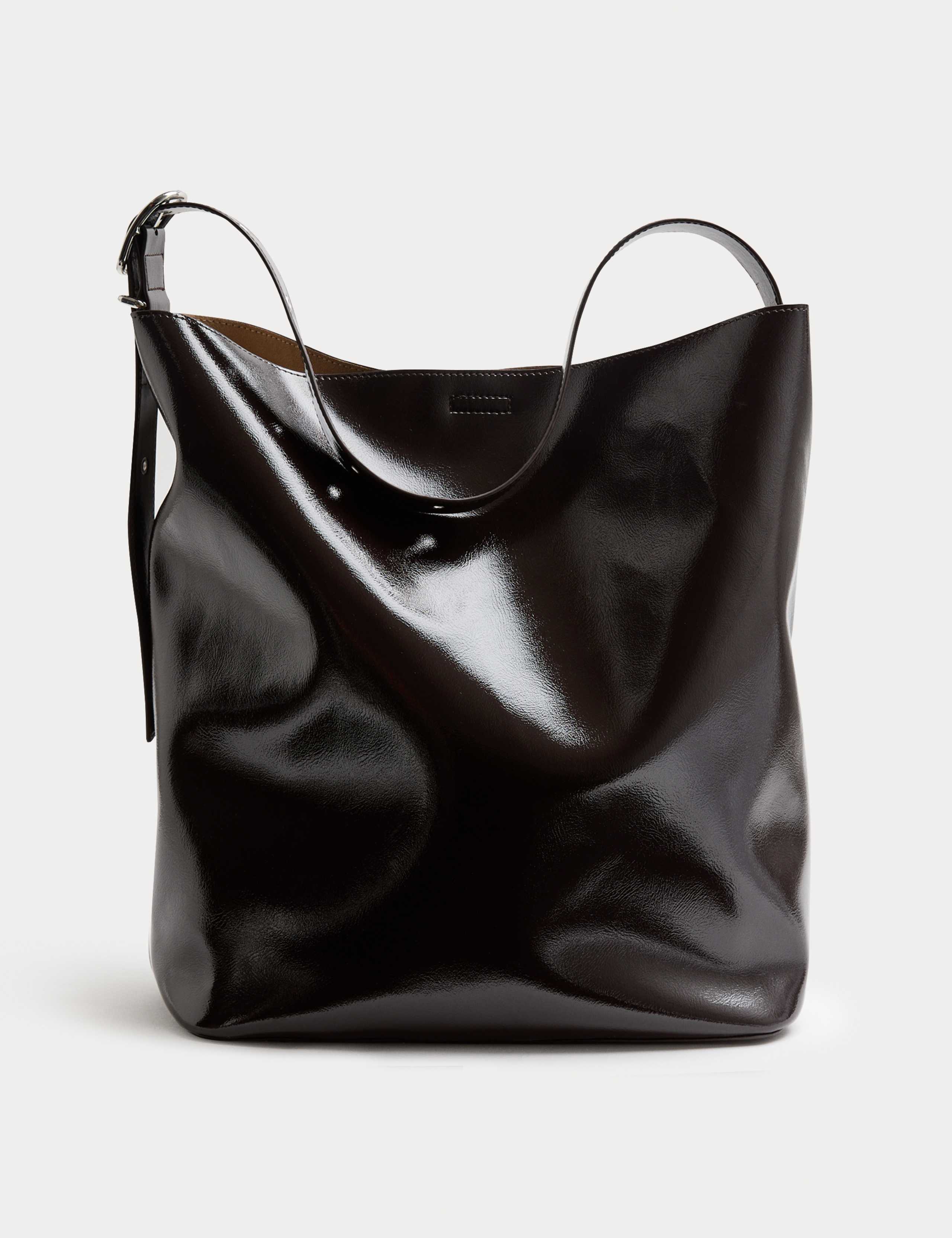 Faux Leather Bucket Shoulder Bag 2 of 4