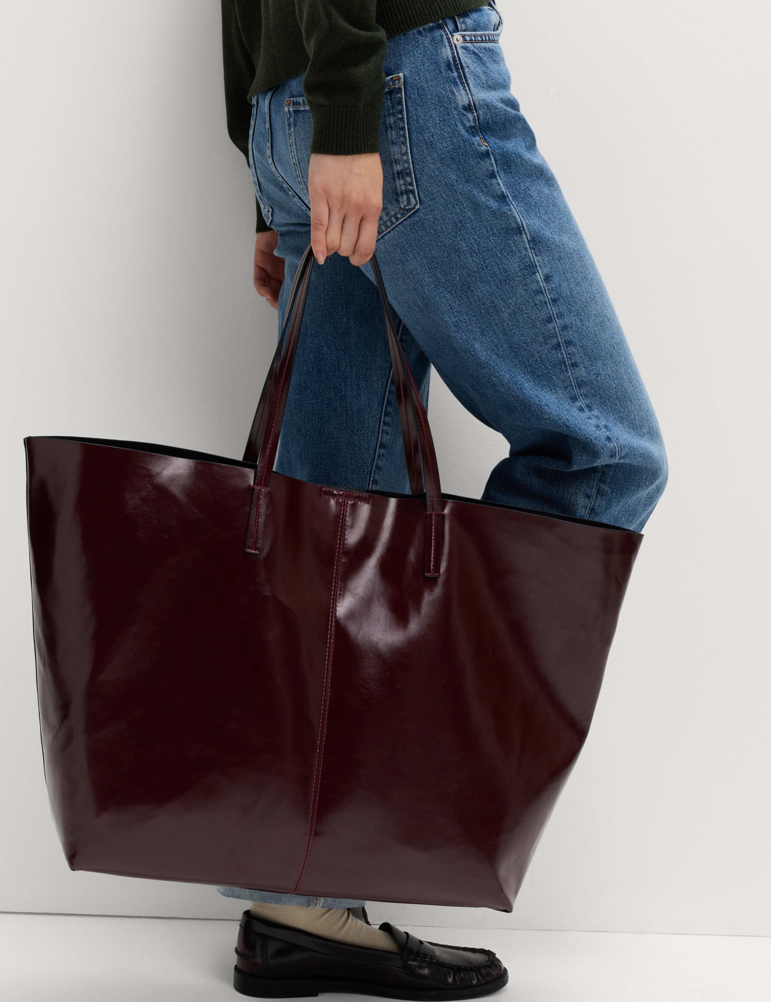 Faux Leather Oversized Tote Bag 4 of 6