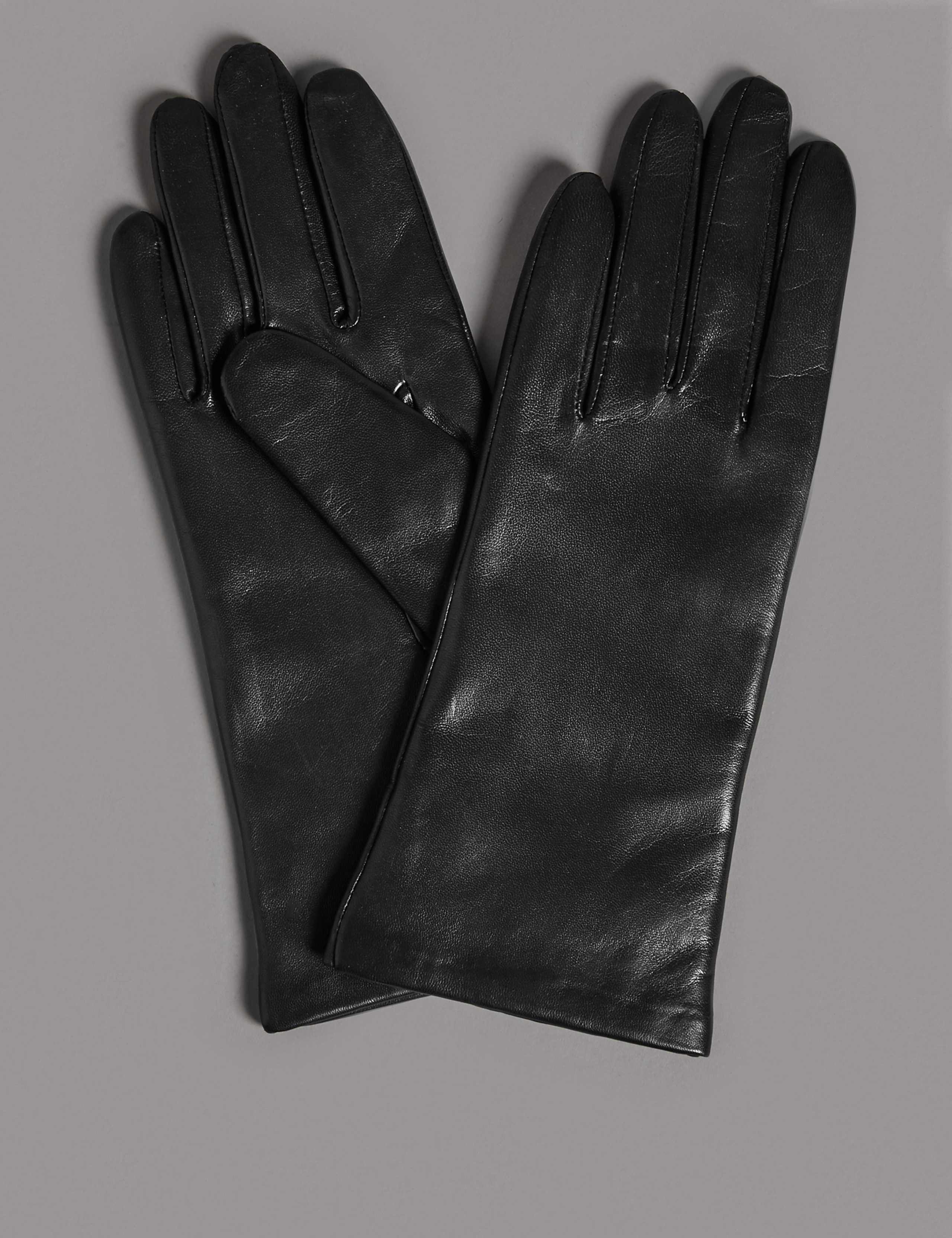 Cashmere Lined Leather Gloves 1 of 2