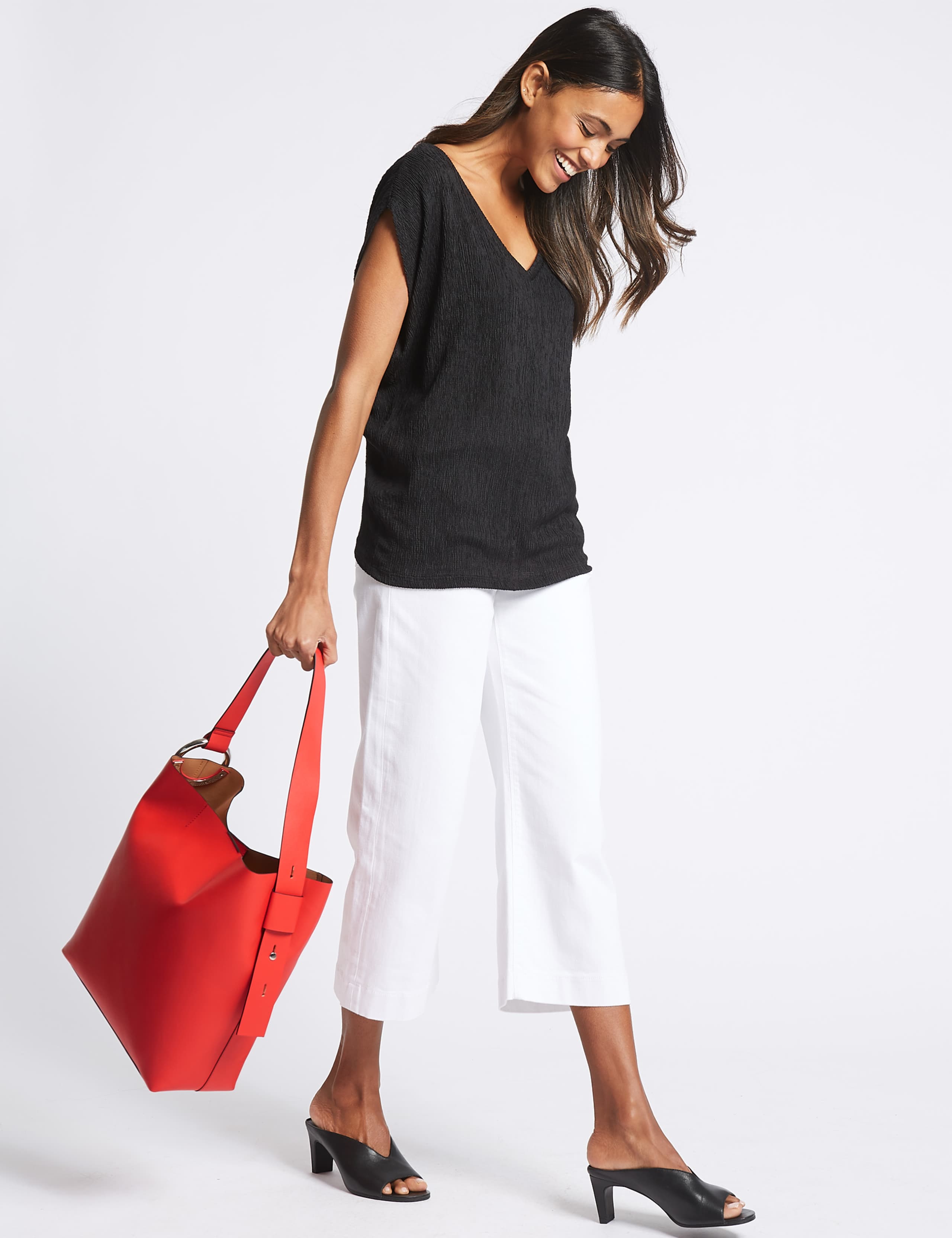 Faux Leather Ring Slouch Shoulder Bag 1 of 5