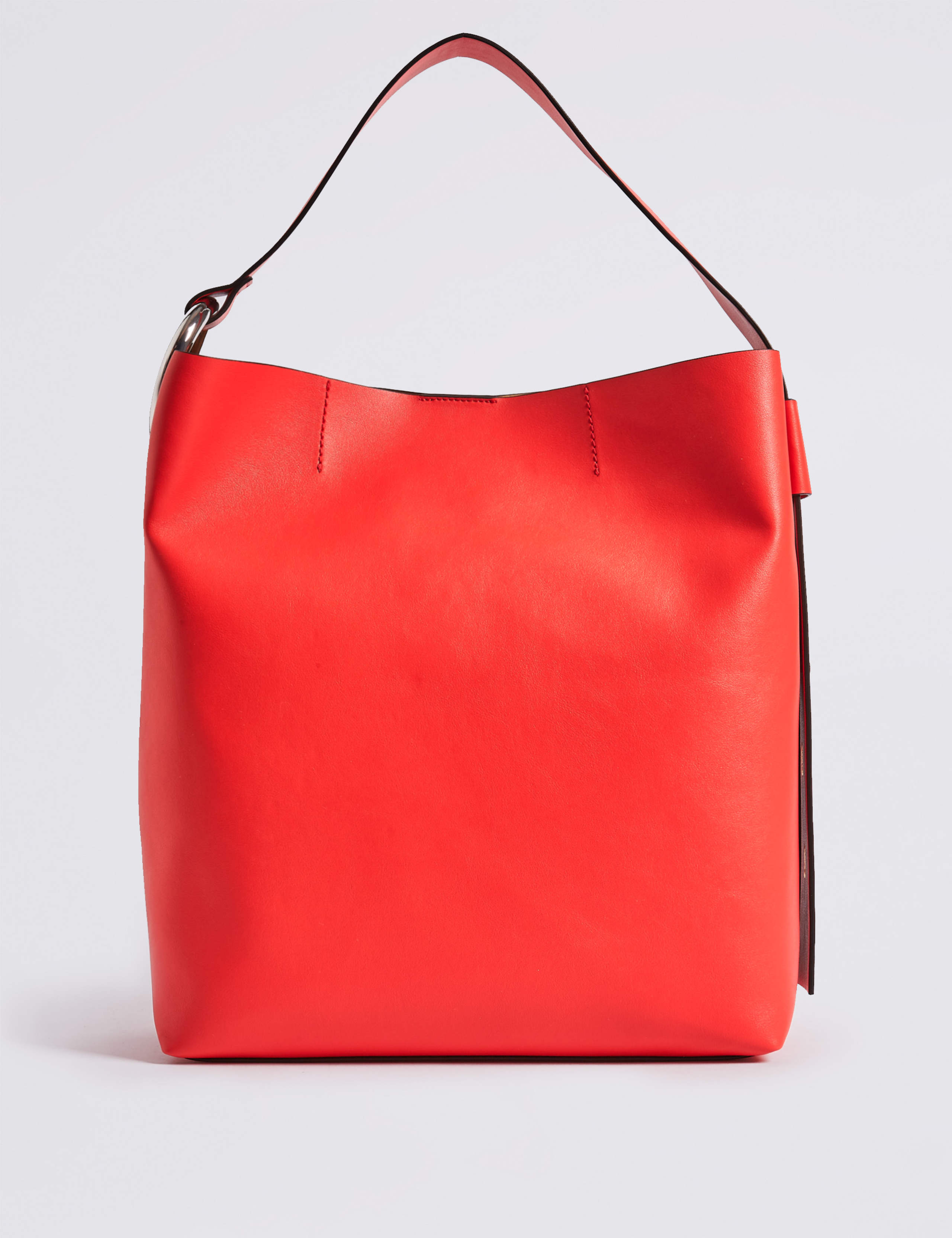 Faux Leather Ring Slouch Shoulder Bag 4 of 5