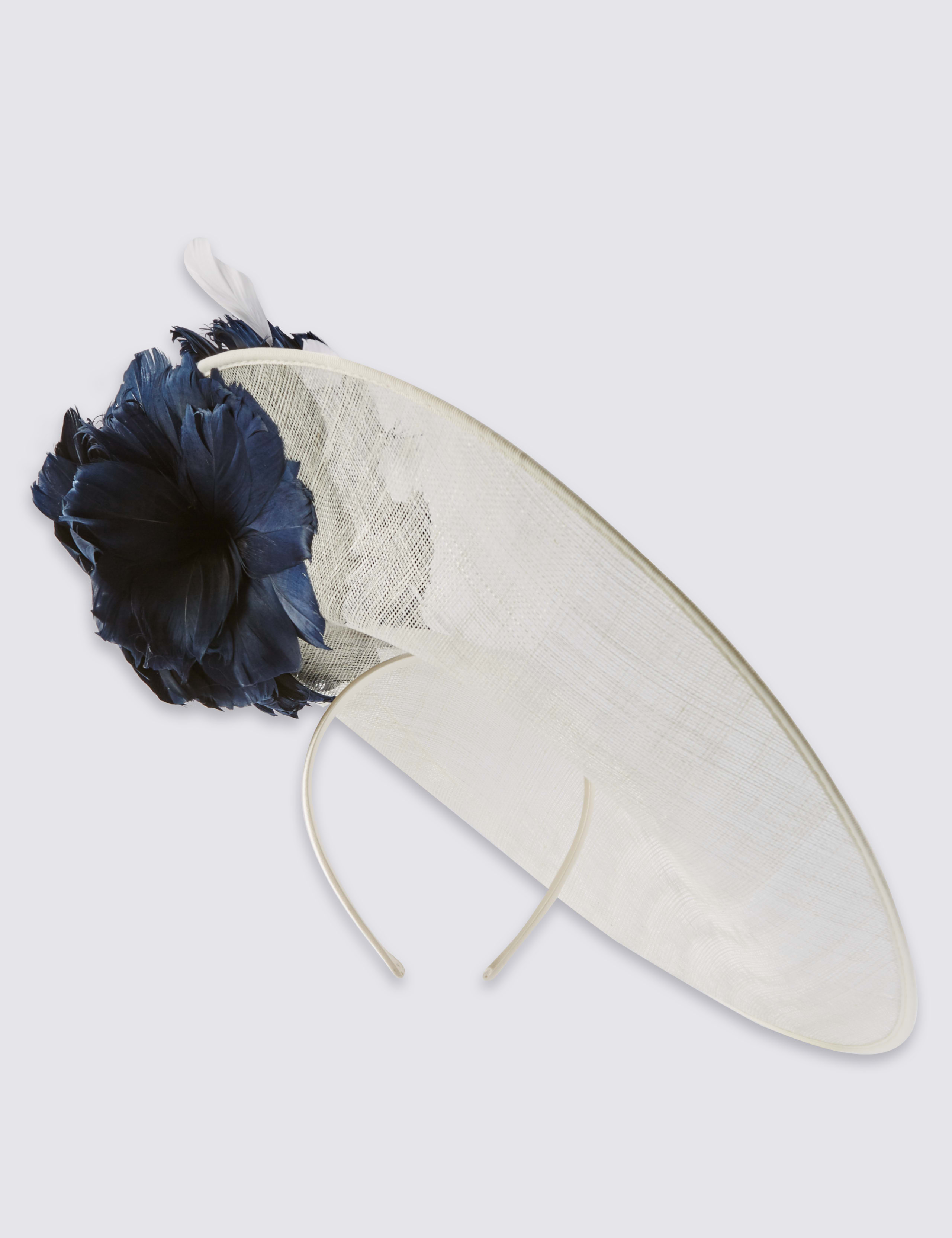 Double Floral Straw Fascinator 2 of 2
