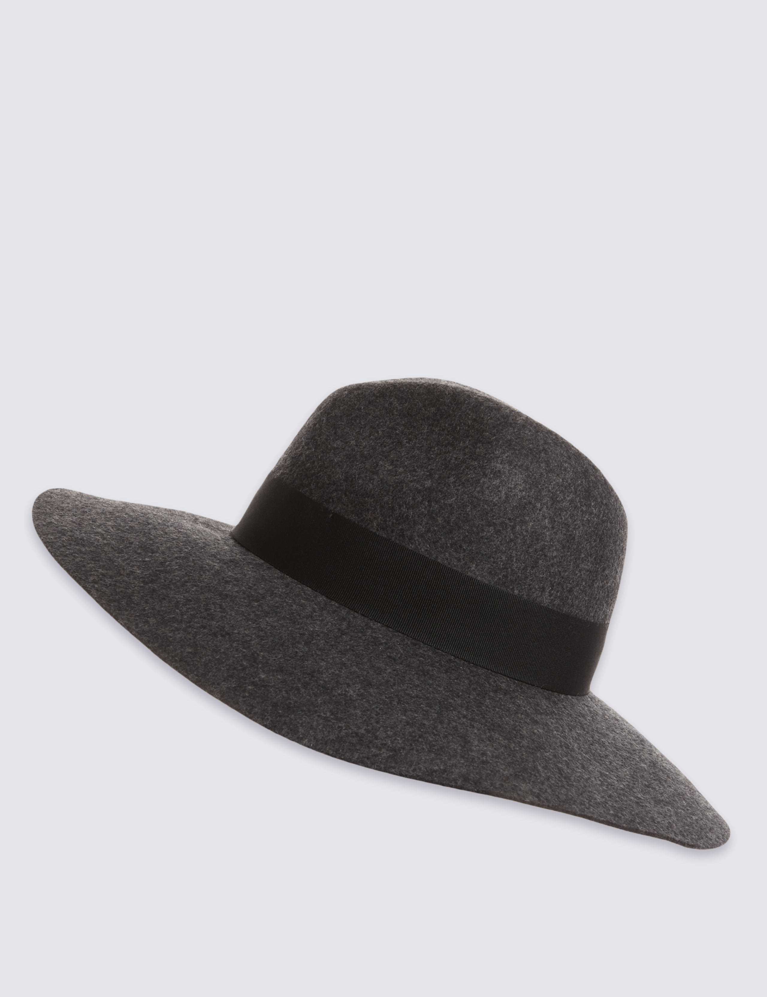 Pure Wool Marl Oversized Fedora Hat 2 of 2