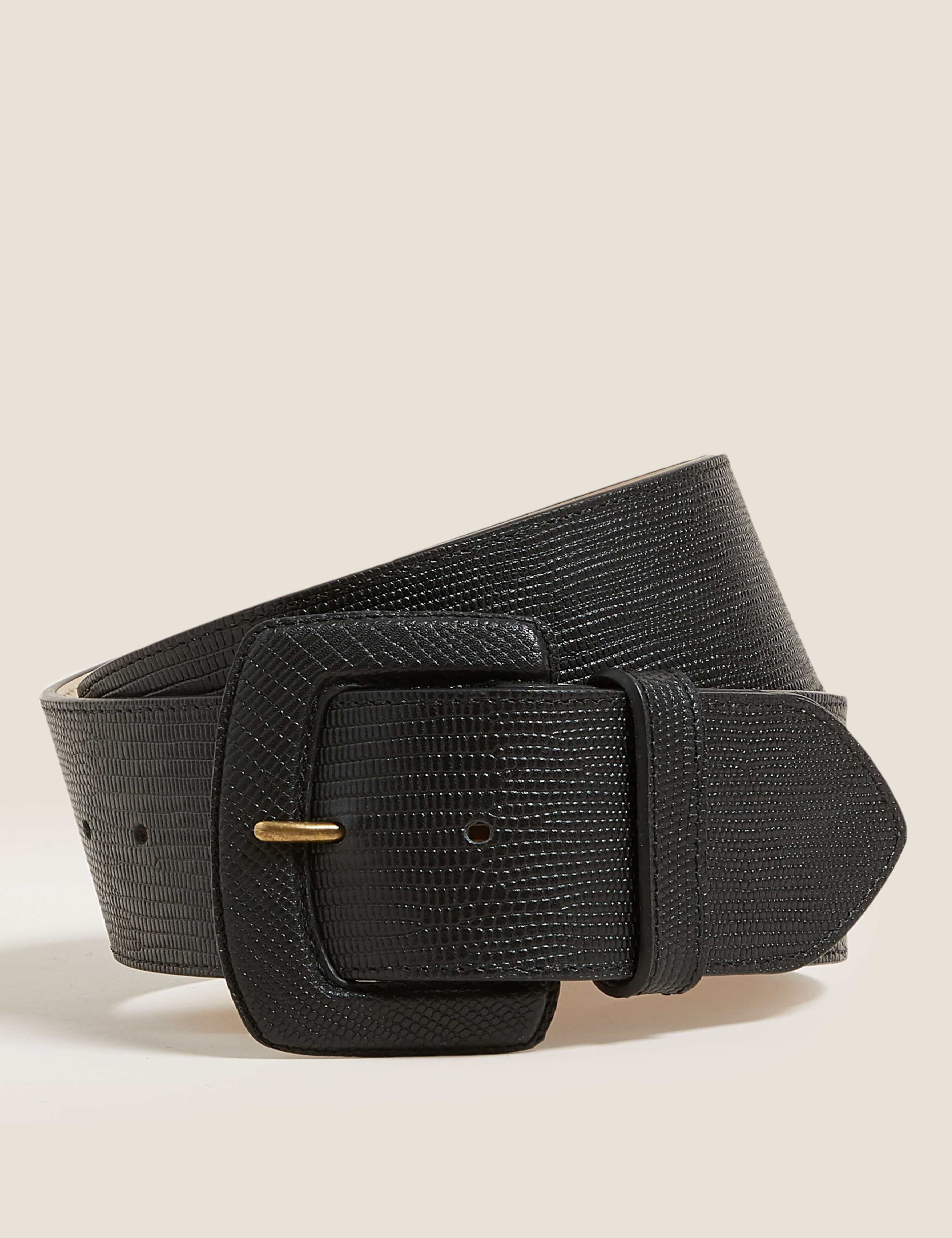 Leather Lizard Effect Waist Belt 1 of 2