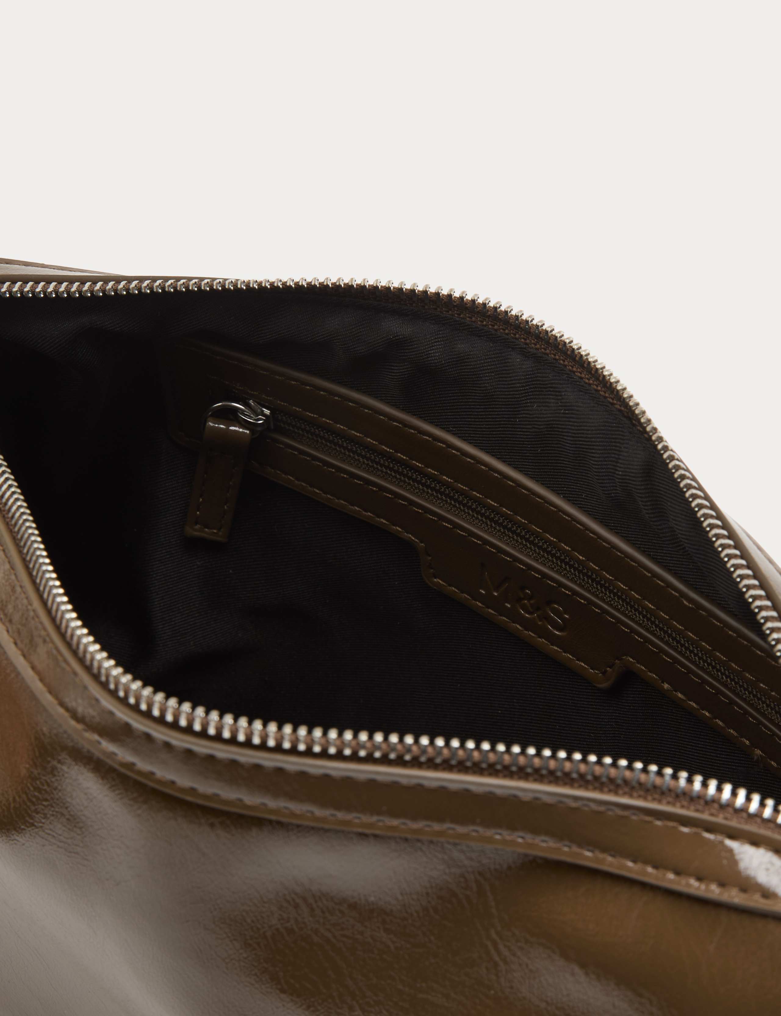 Faux Leather Patent Finish Buckle Shoulder Bag 3 of 3