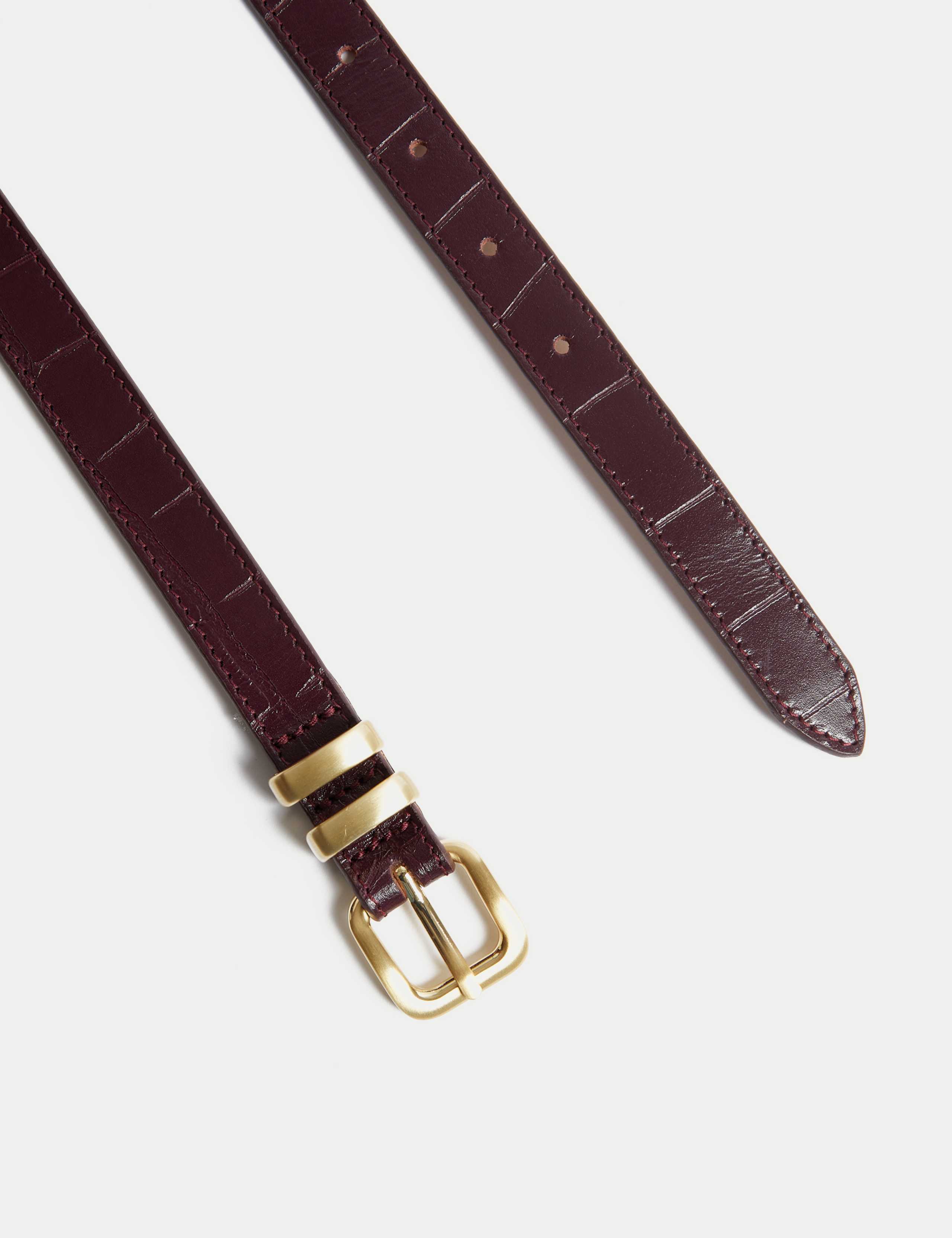 Leather Lizard Effect Slim Jeans Belt 2 of 2