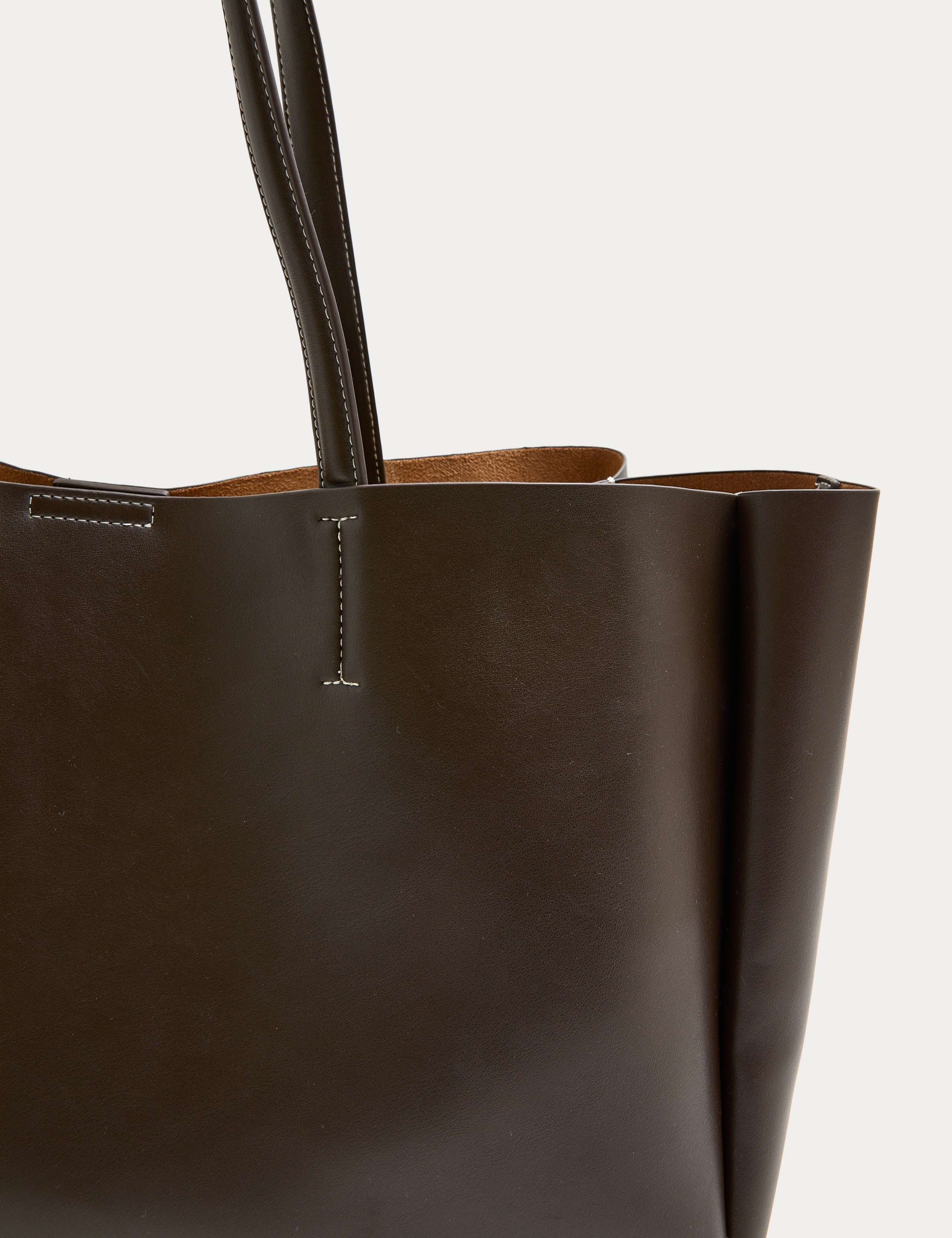 Faux Leather Structured Tote Bag 5 of 5