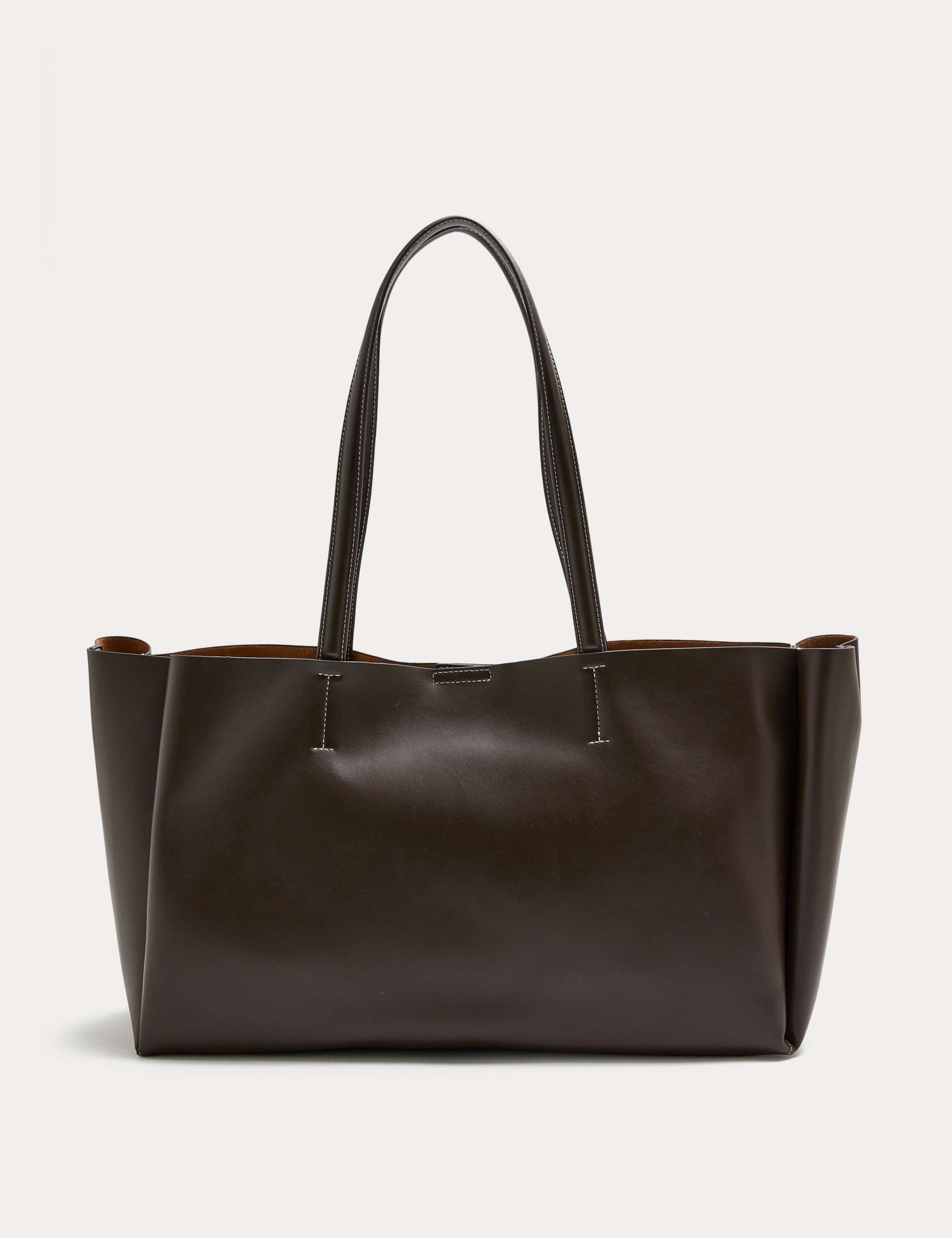 Faux Leather Structured Tote Bag 2 of 5