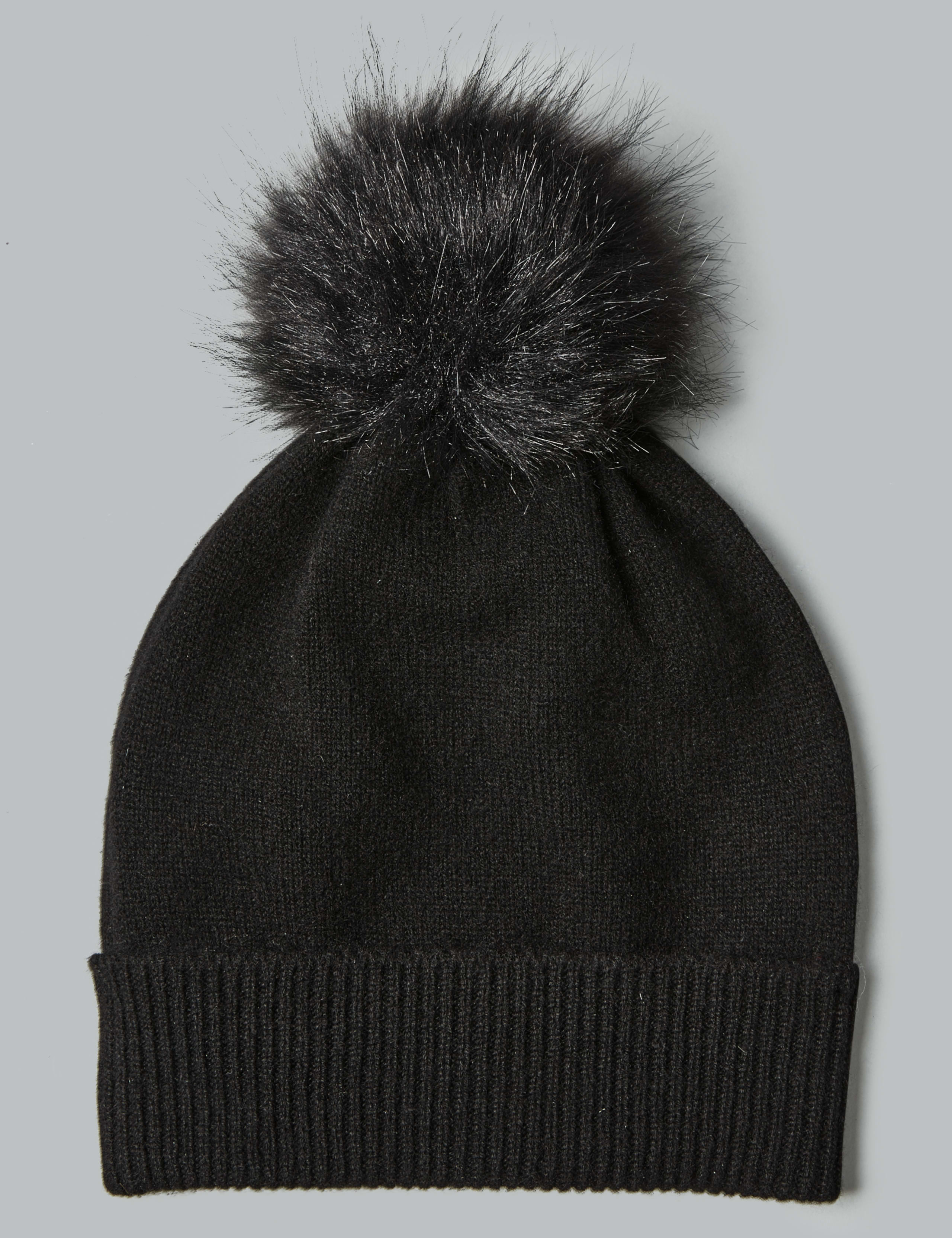 Cashmere Bobble Beanie Hat 2 of 2