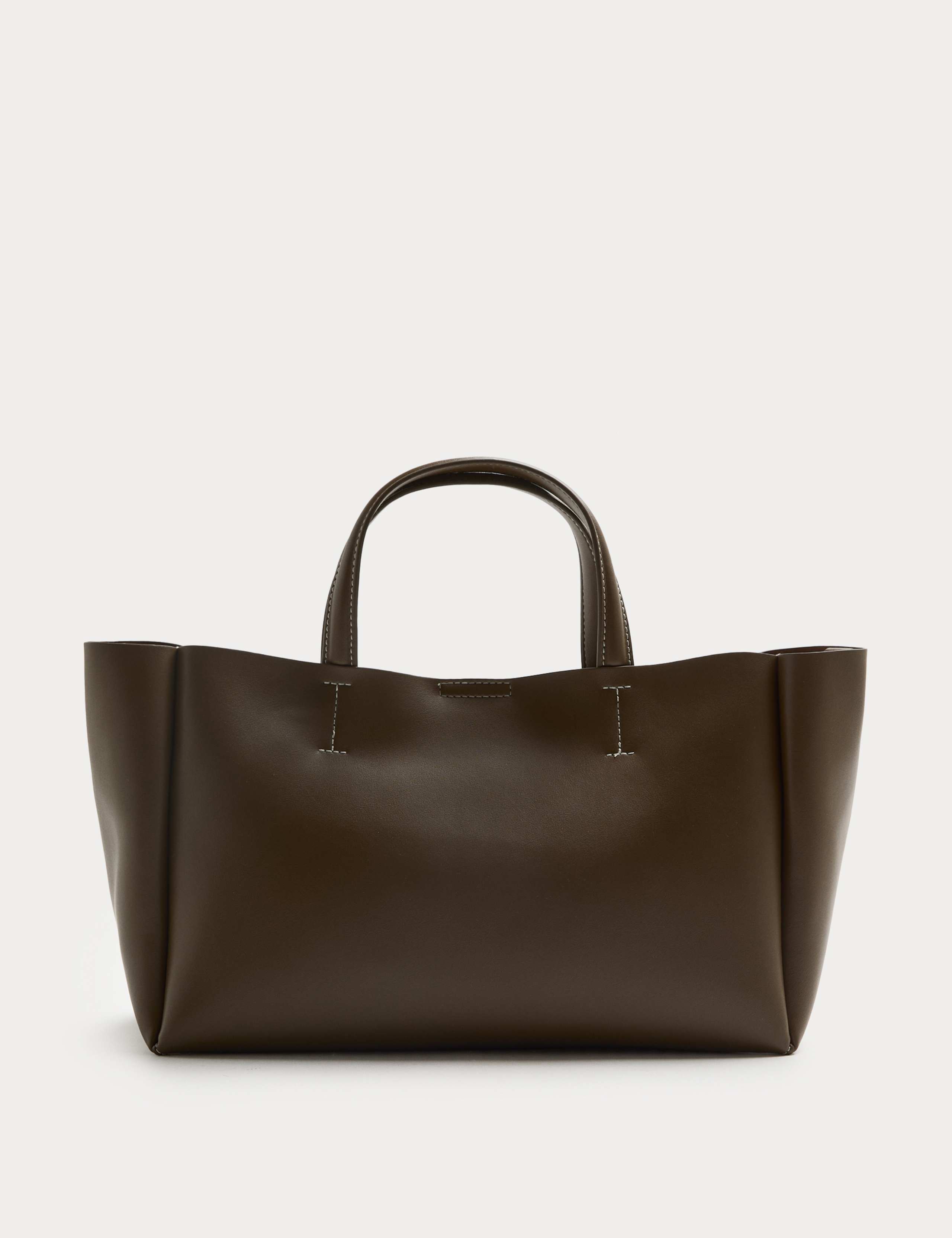 Faux Leather Structured Mini Tote Bag 2 of 3