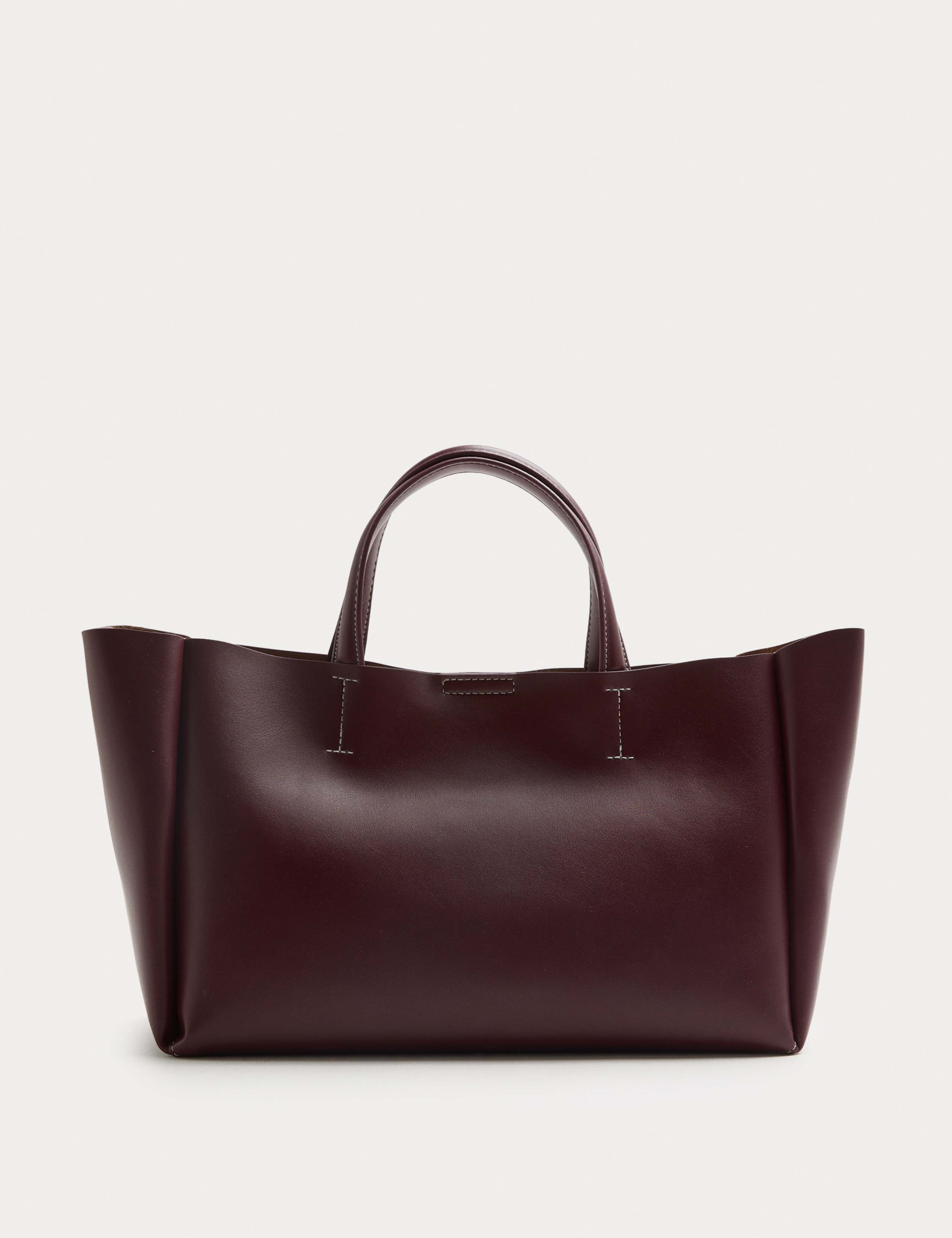 Faux Leather Structured Mini Tote Bag 2 of 3