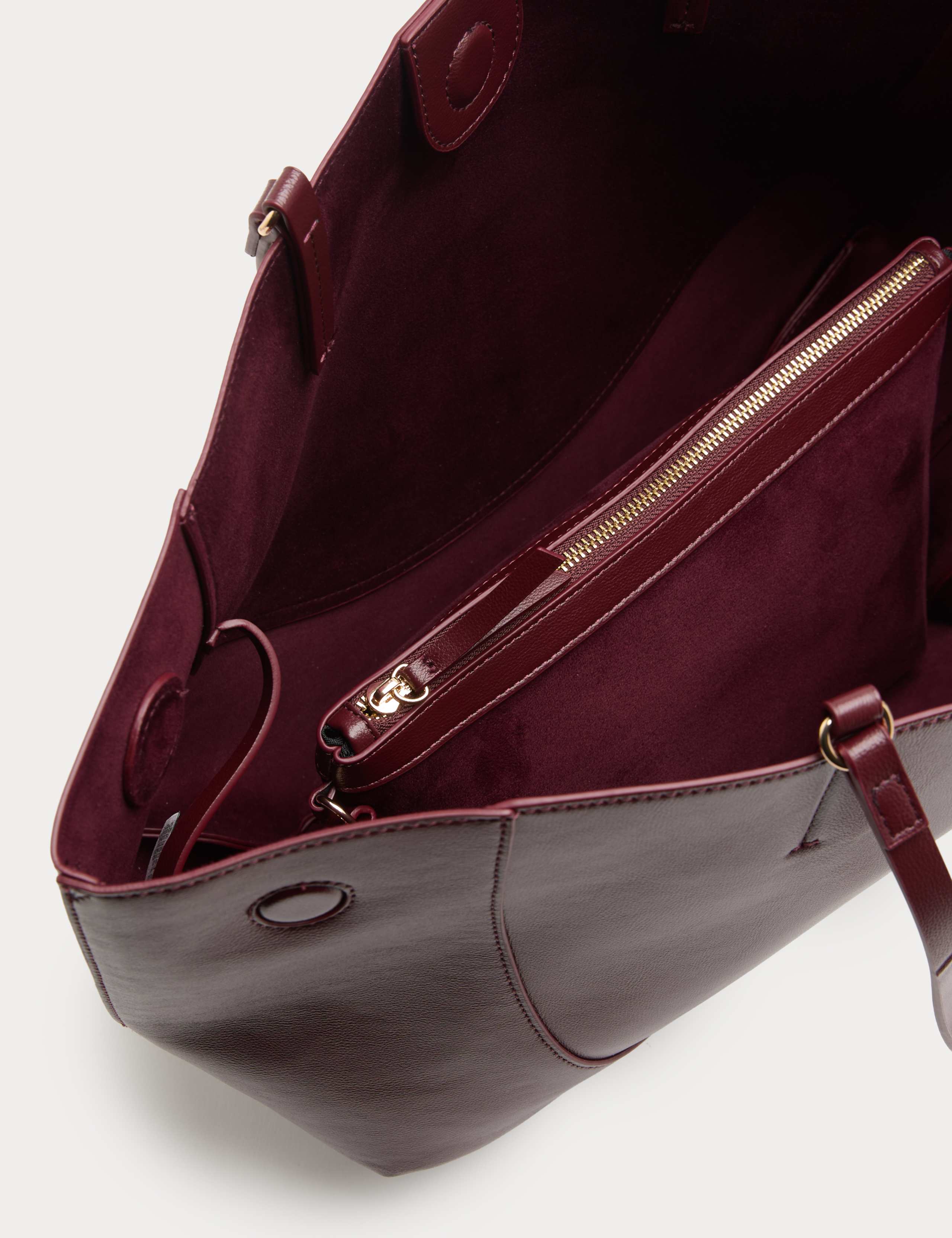 Faux Leather Stitch Detail Tote Bag 3 of 4