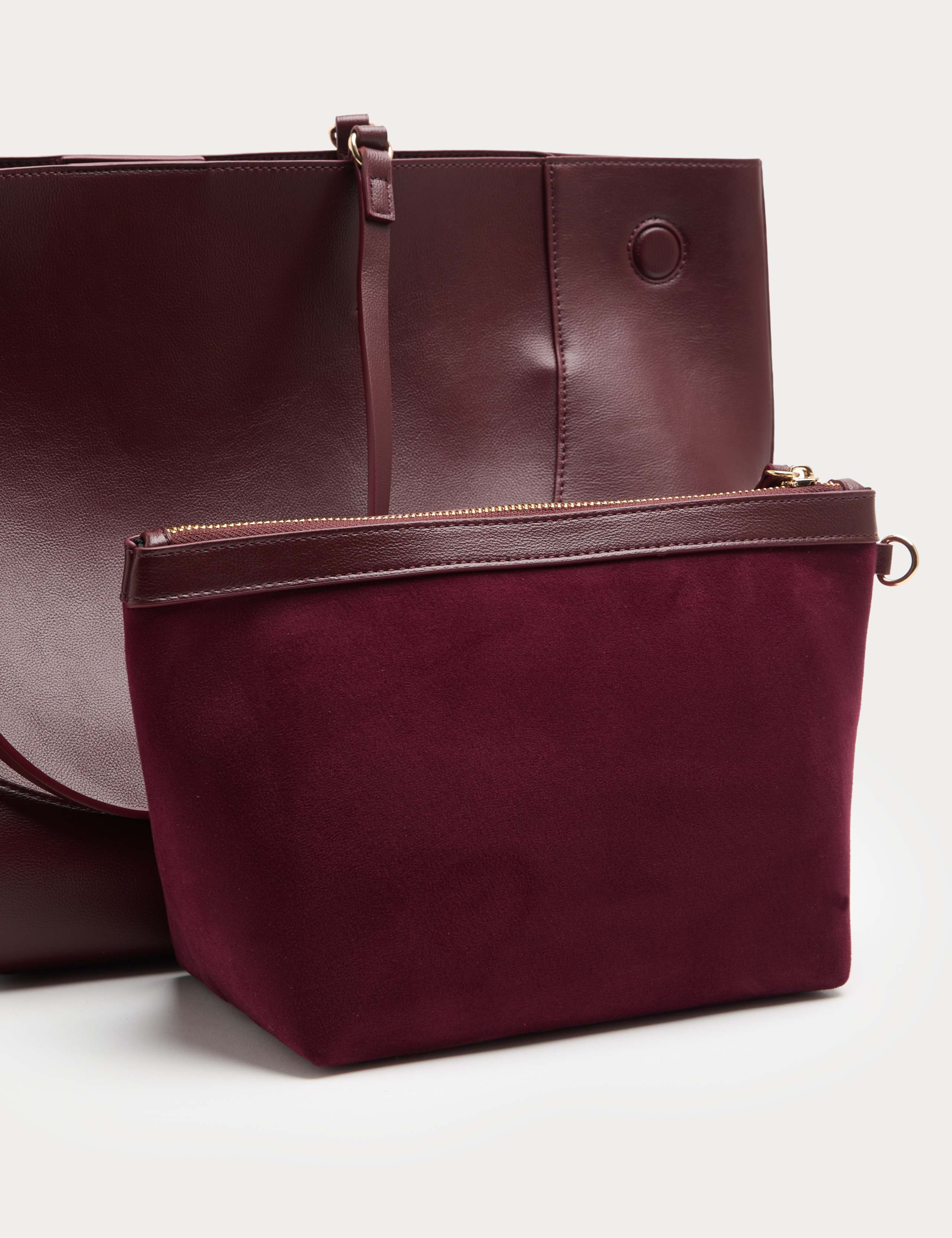 Faux Leather Stitch Detail Tote Bag 4 of 4