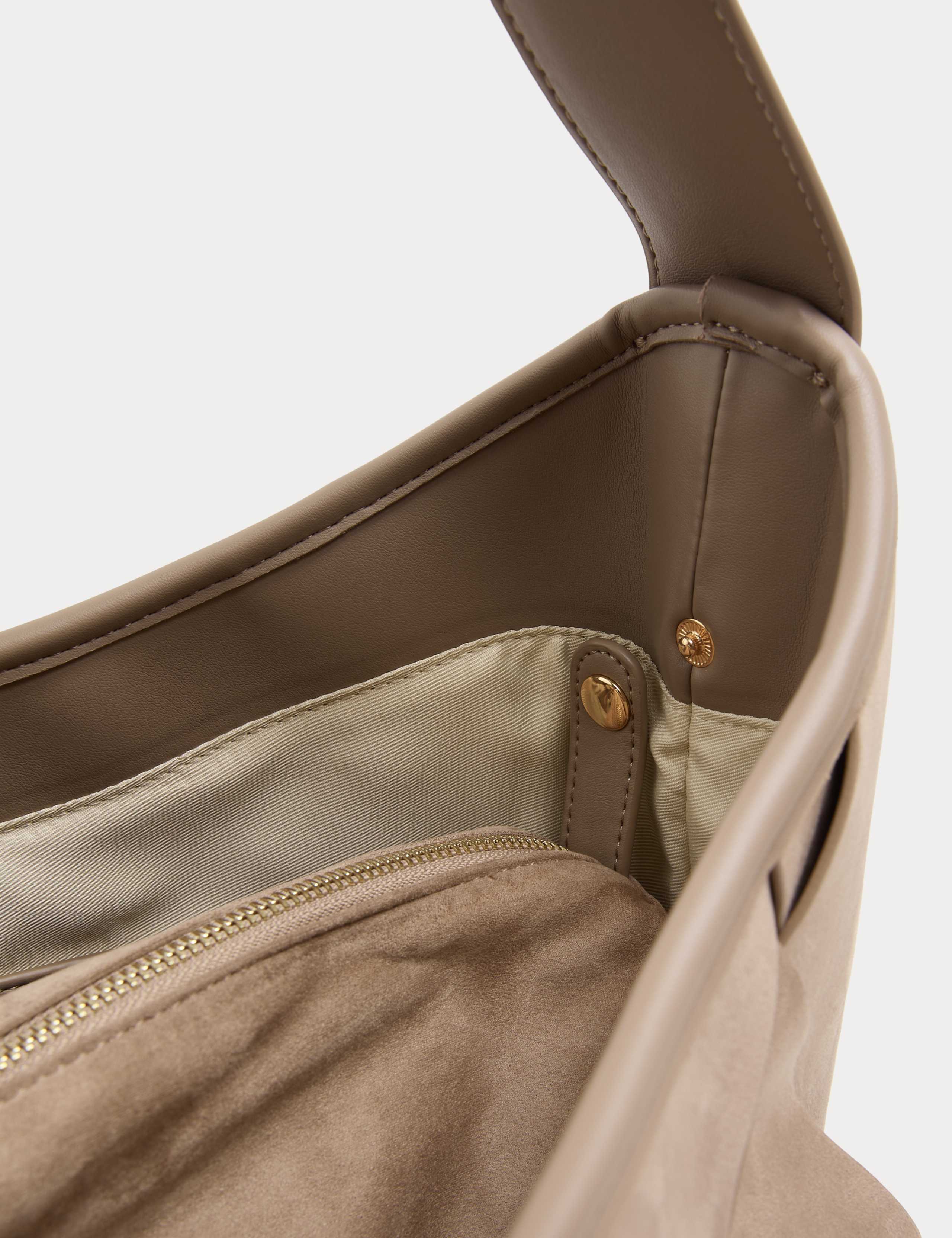 Faux Suede Woven Large Shoulder Bag 4 of 4