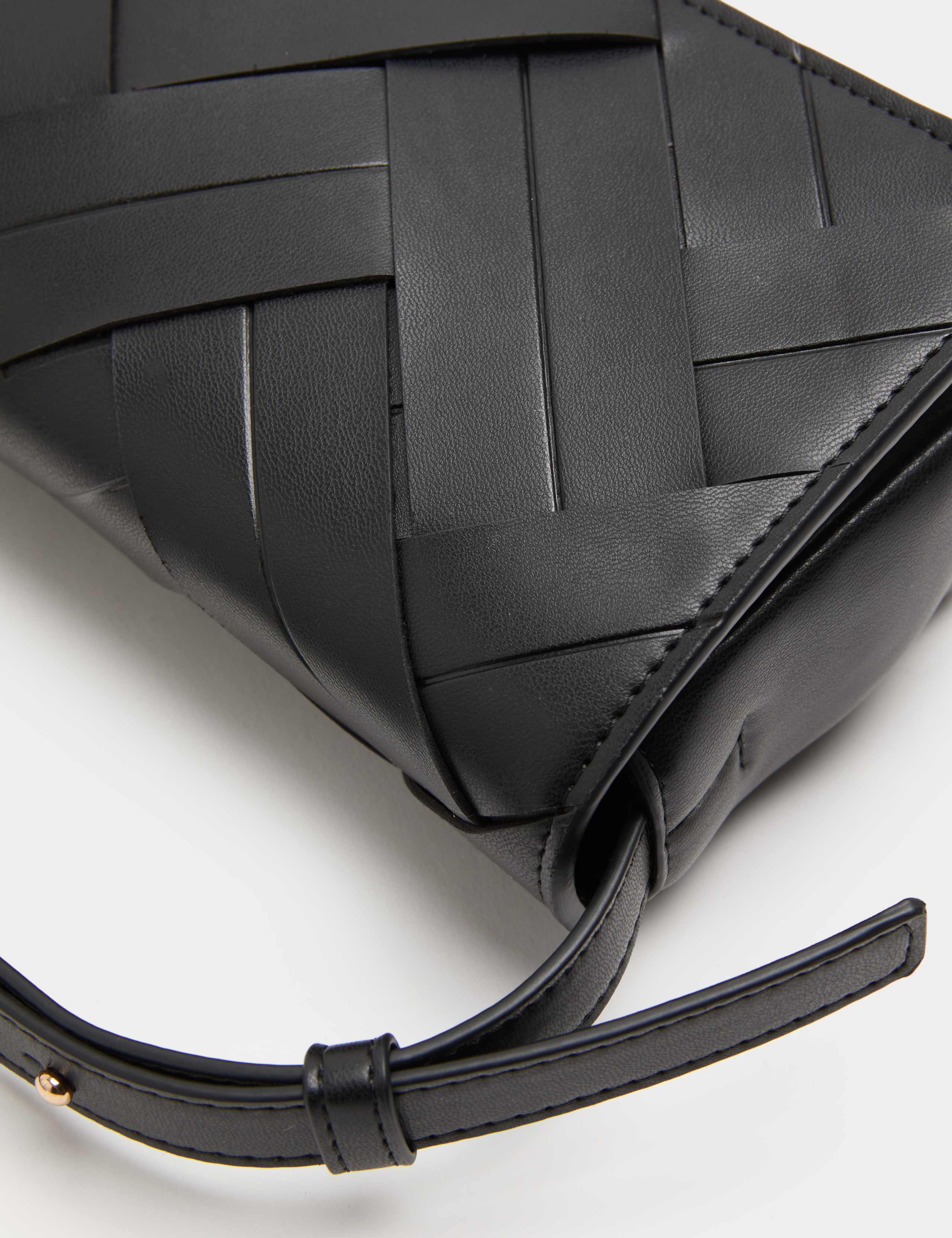 Faux Leather Woven Mini Cross Body Bag 2 of 3