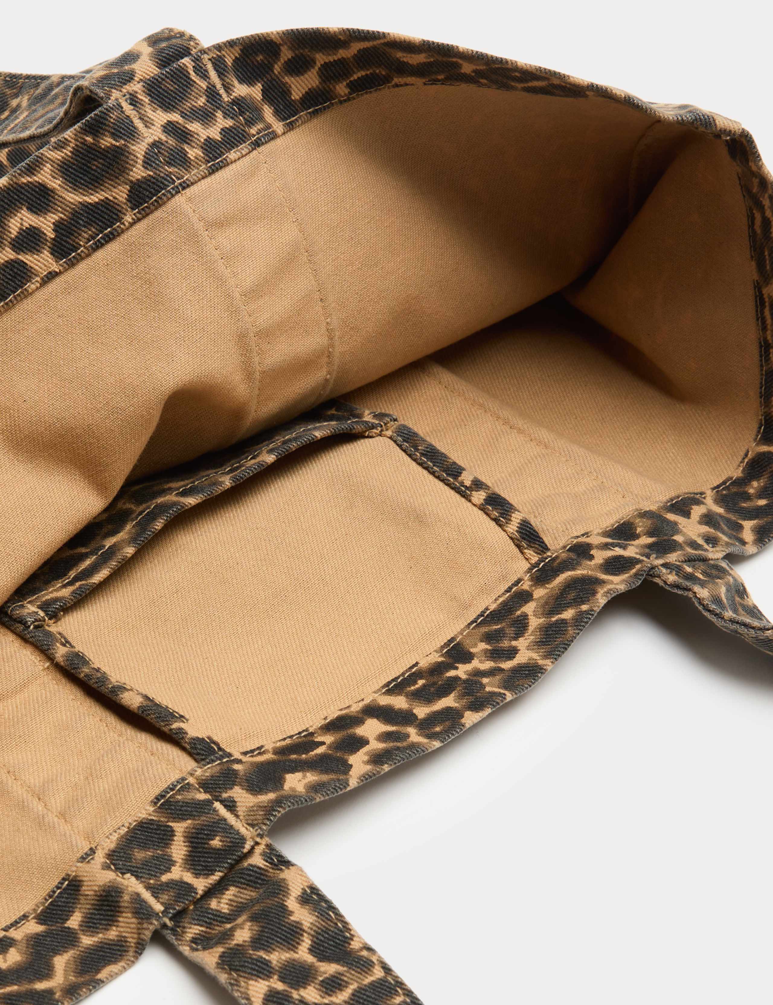 Canvas Leopard Print Tote Bag 3 of 4