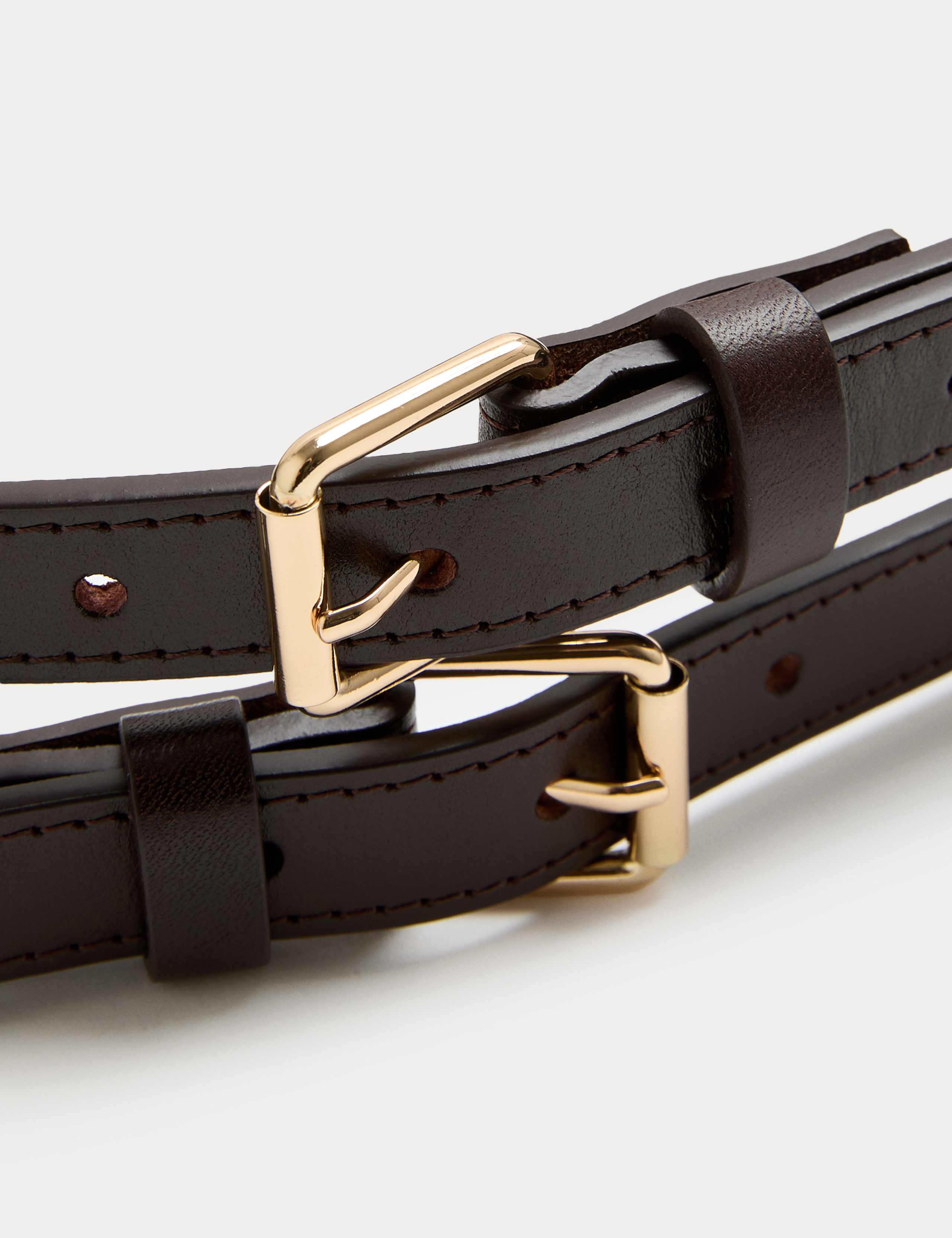 Double Strap Leather Belt 2 of 2