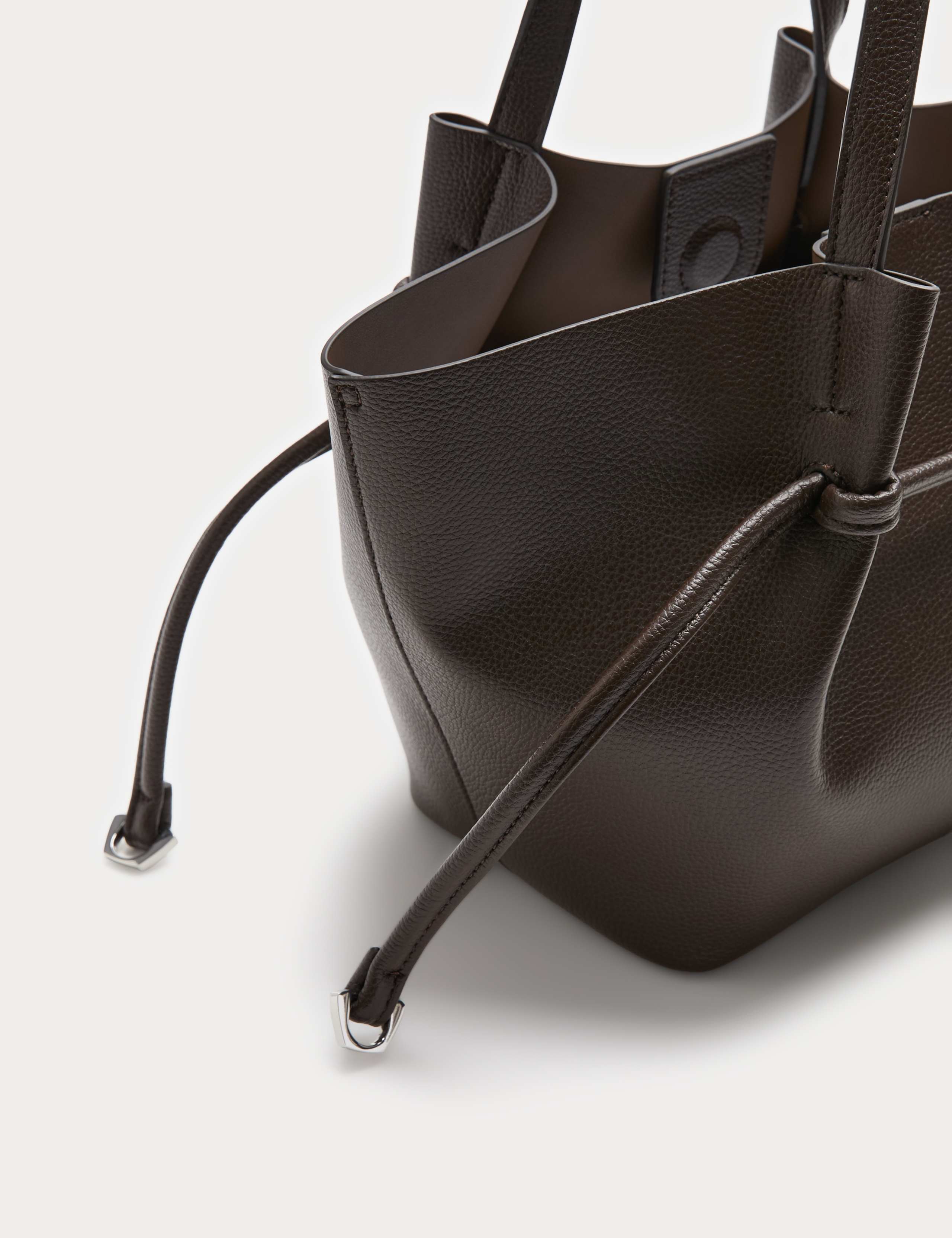 Faux Leather Pinched Mini Tote Bag 3 of 4