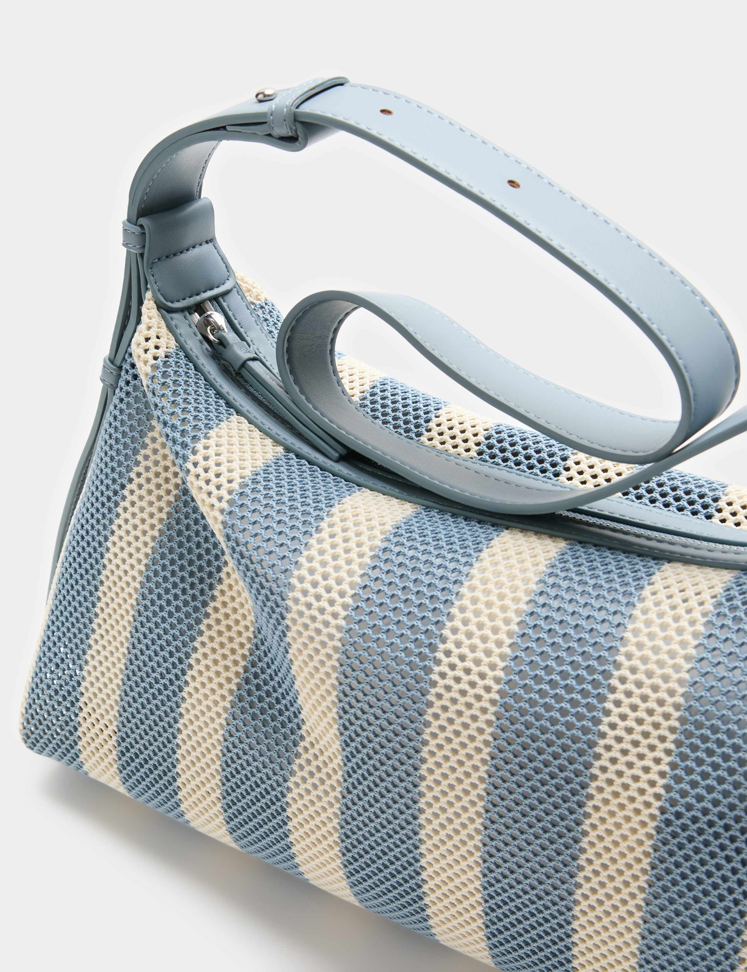 Mesh Striped Shoulder Cross Body Bag 3 of 4
