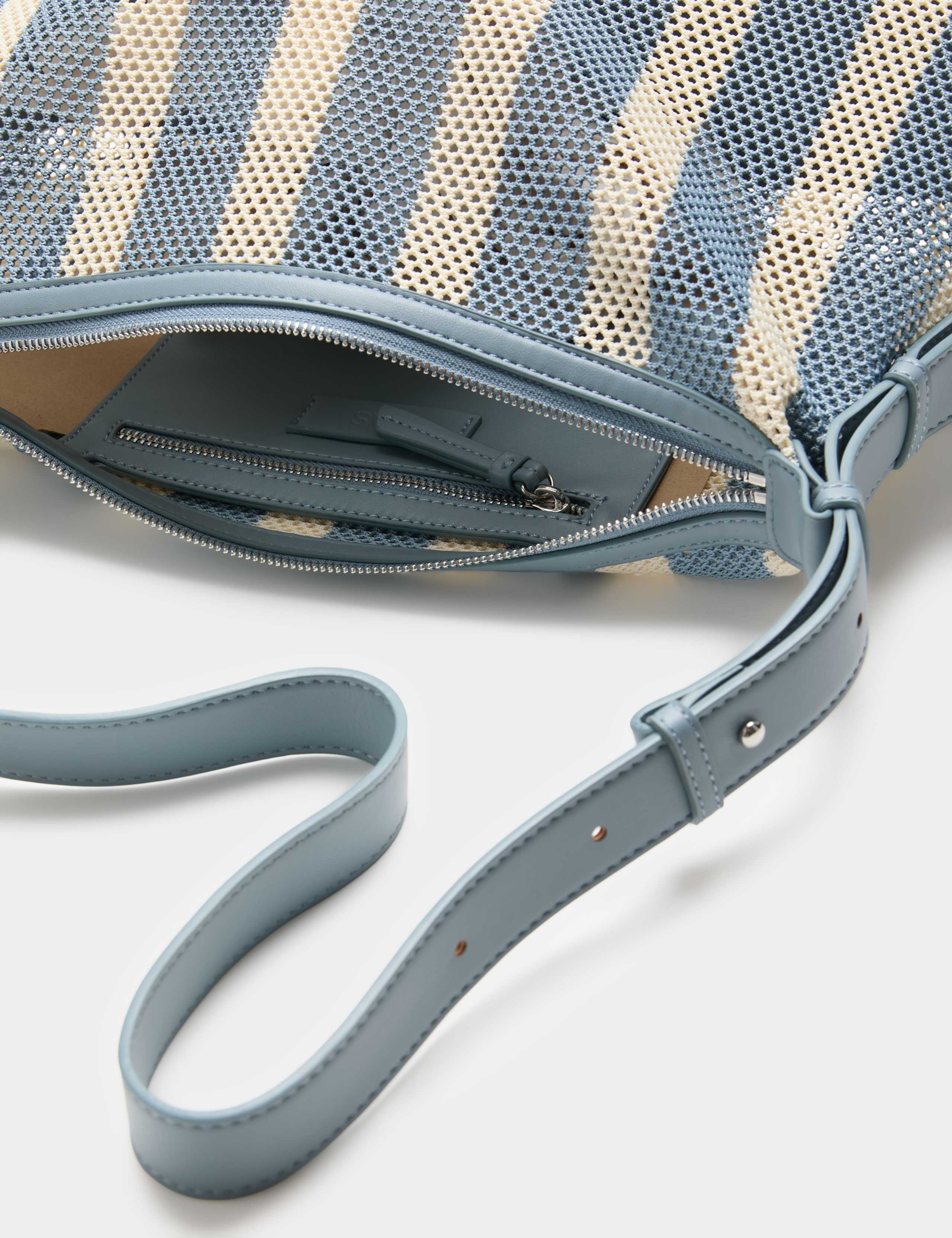 Mesh Striped Shoulder Cross Body Bag 4 of 4