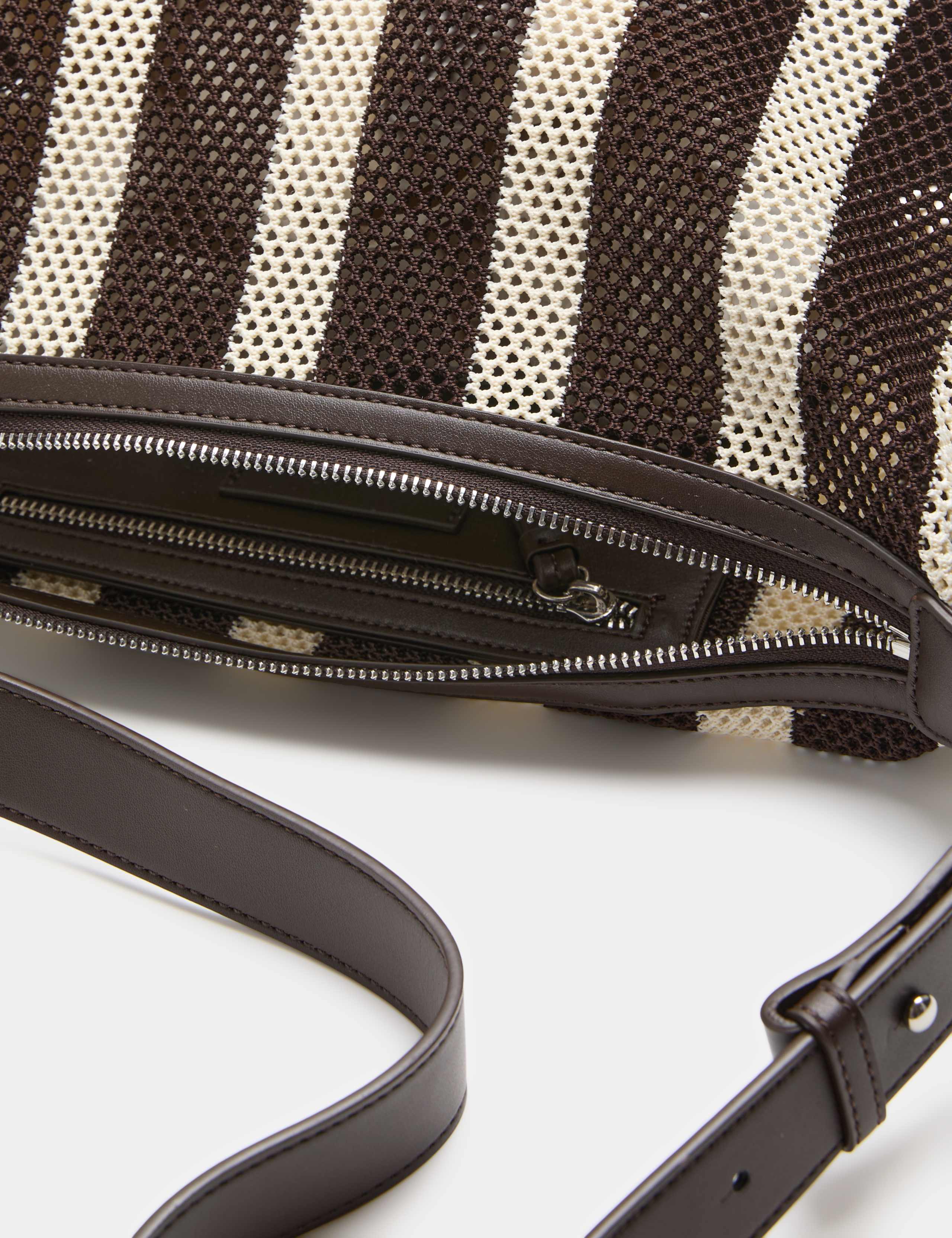 Mesh Striped Shoulder Cross Body Bag 4 of 4