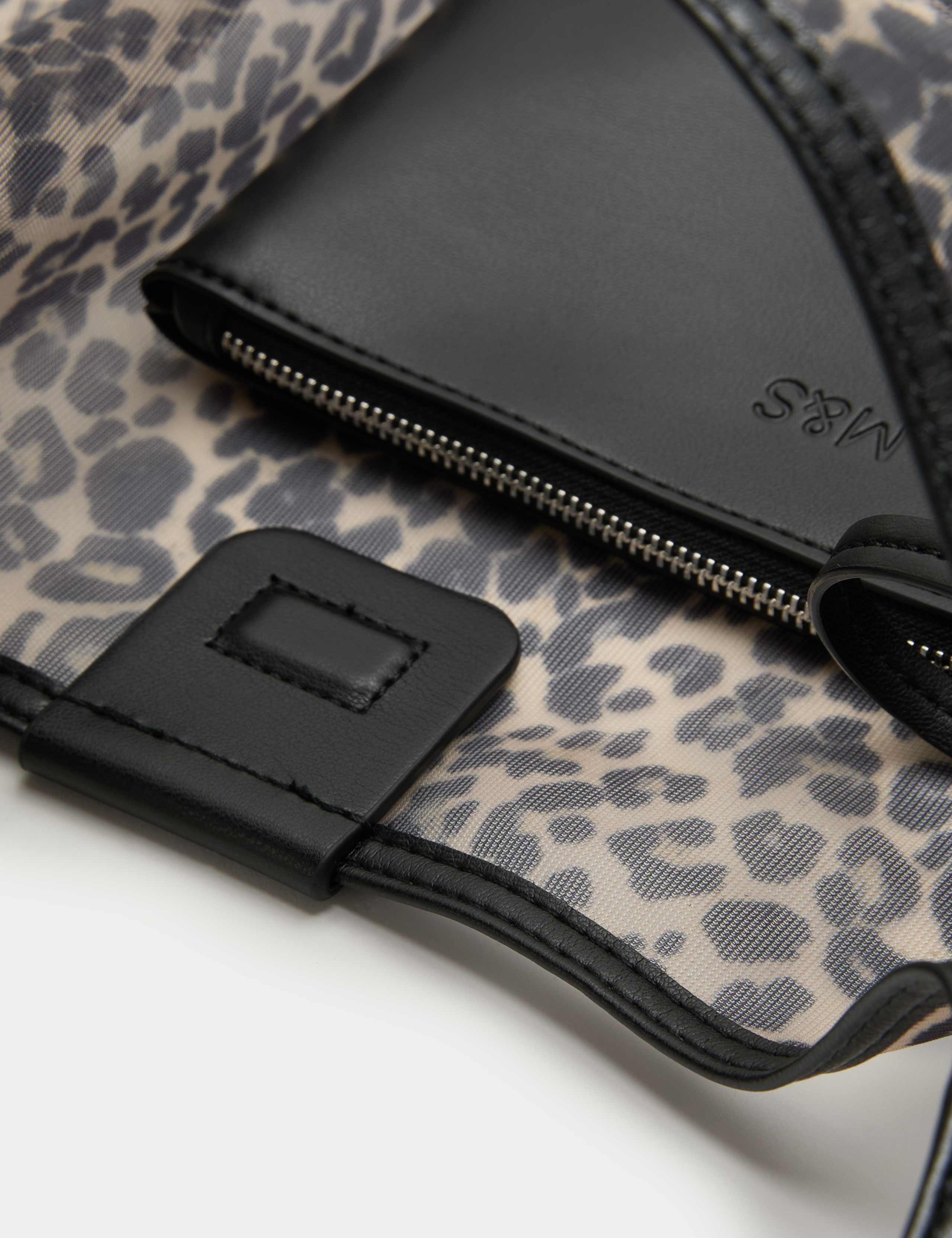 Leopard Print Mesh Moon Shoulder Bag 3 of 3