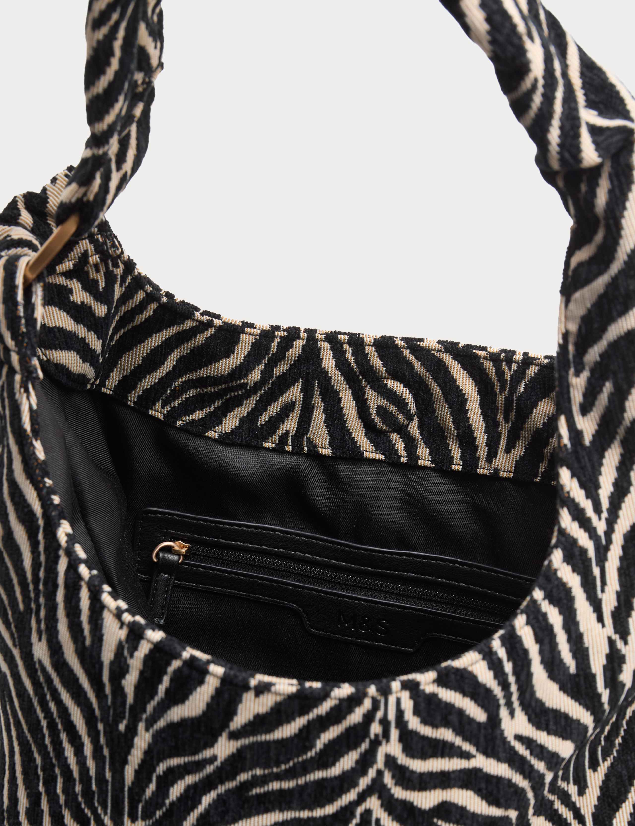 Jacquard Zebra Print Shoulder Bag 3 of 3