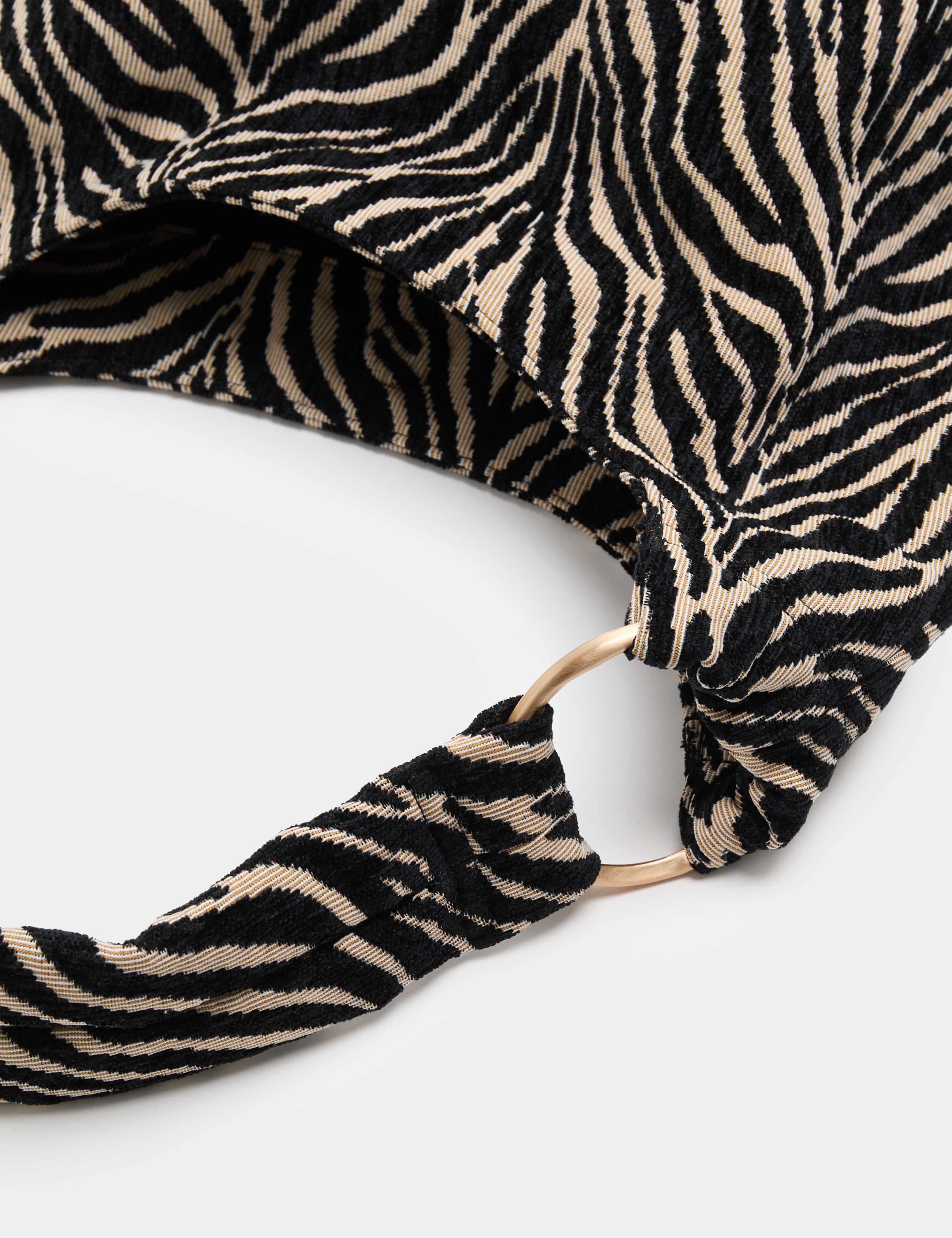 Jacquard Zebra Print Shoulder Bag 2 of 3