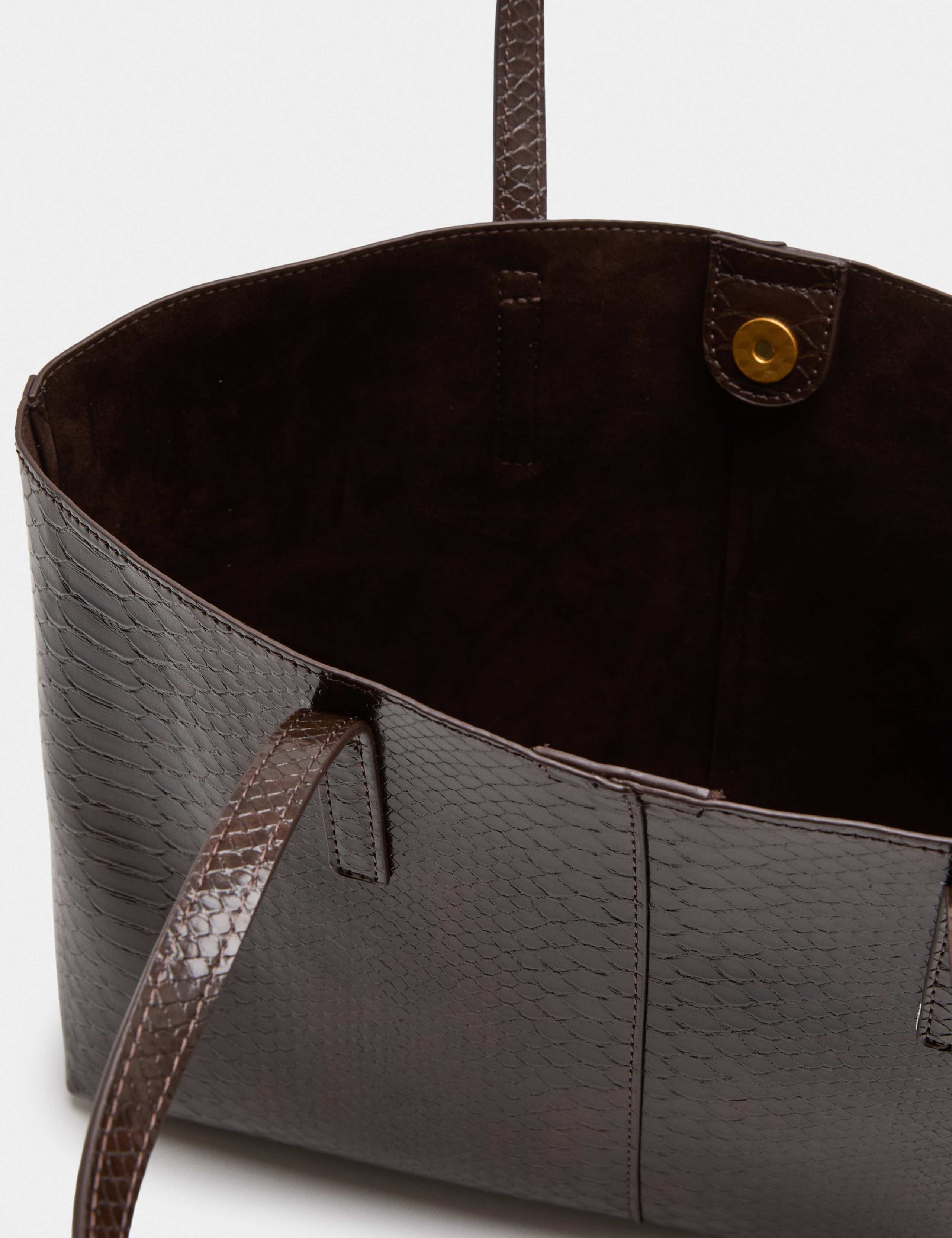 Croc Effect Top Handle Tote Bag 3 of 4