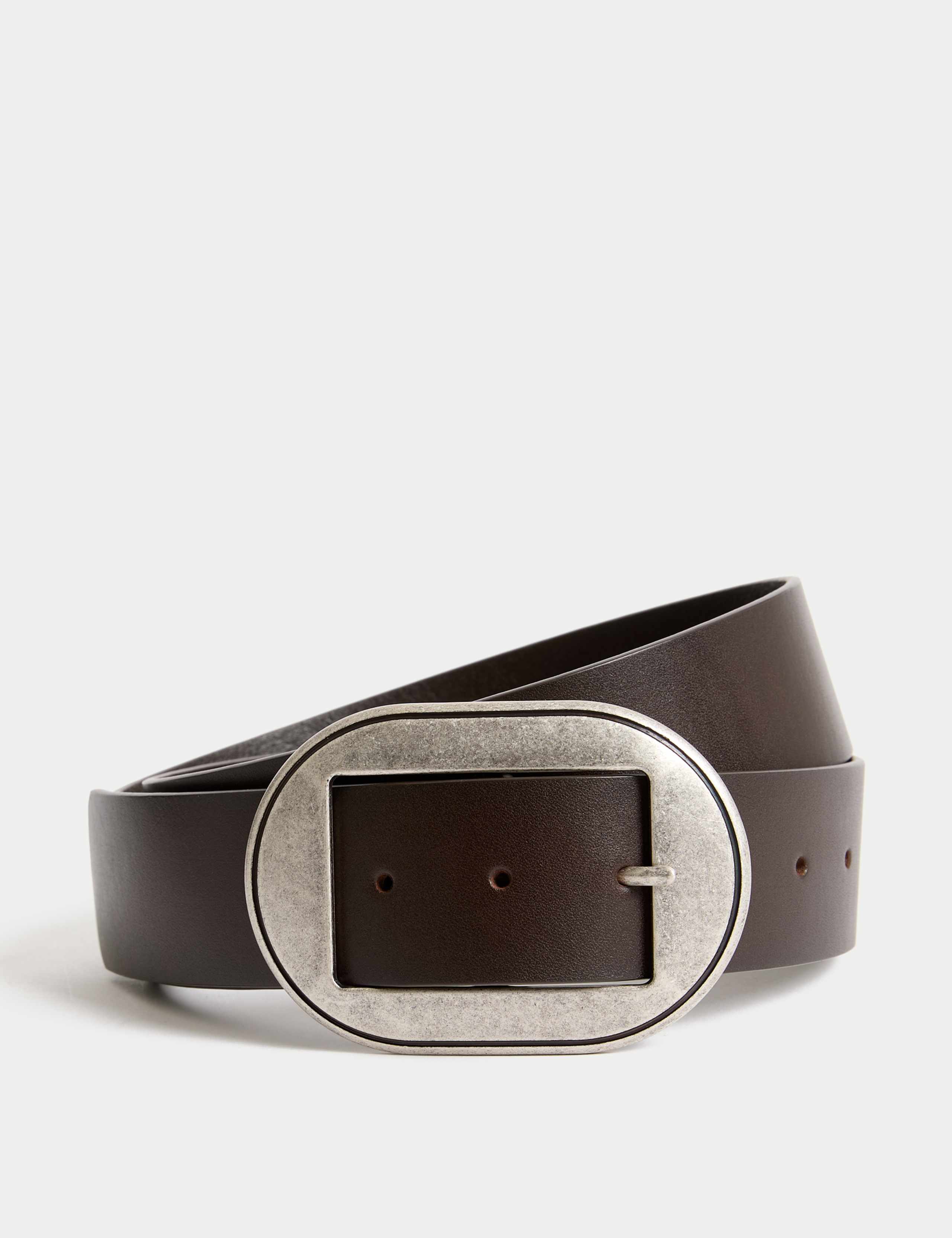 Leather Wide Buckle Belt 1 of 2