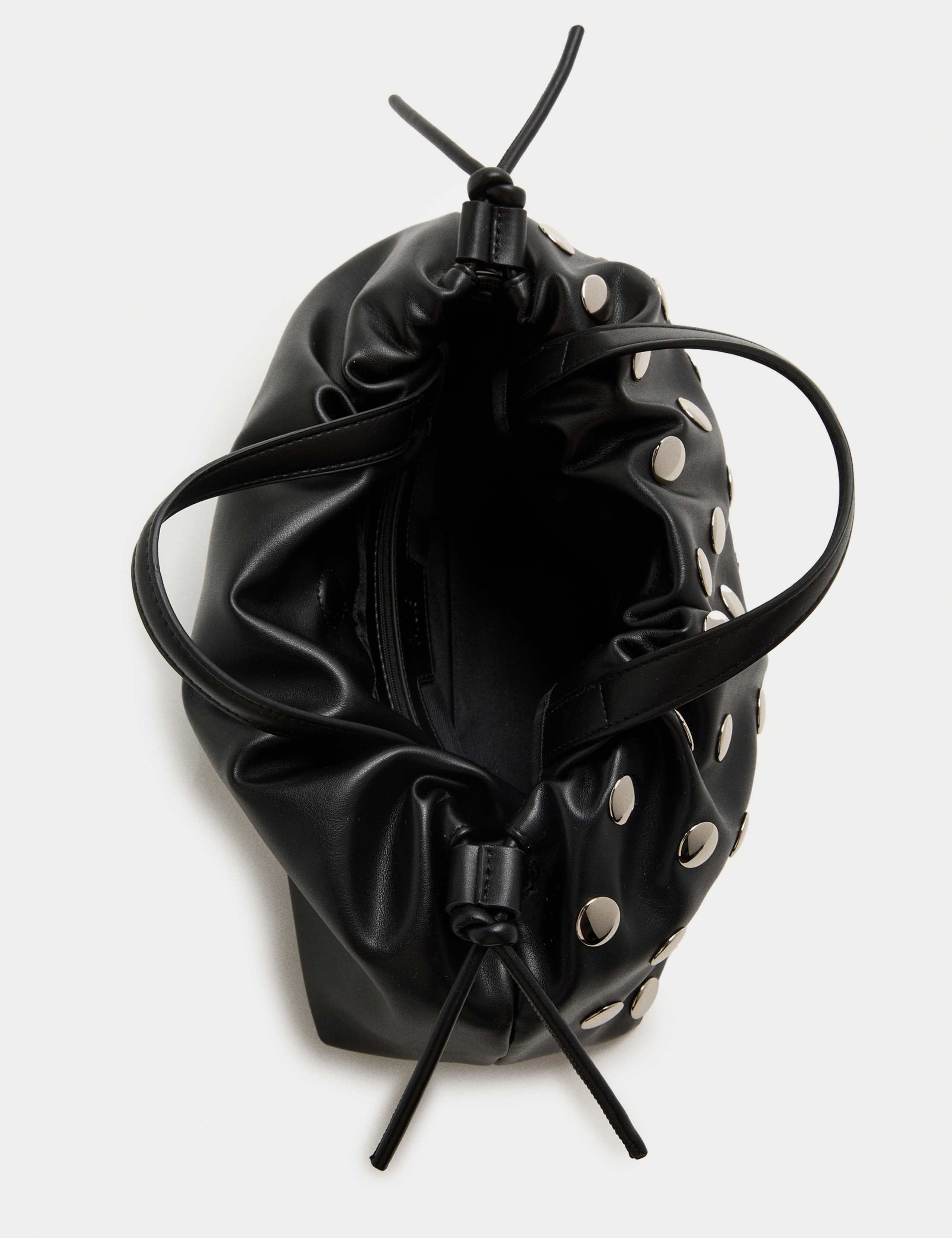 Faux Leather Slouchy Studded Cross Body Bag 2 of 3