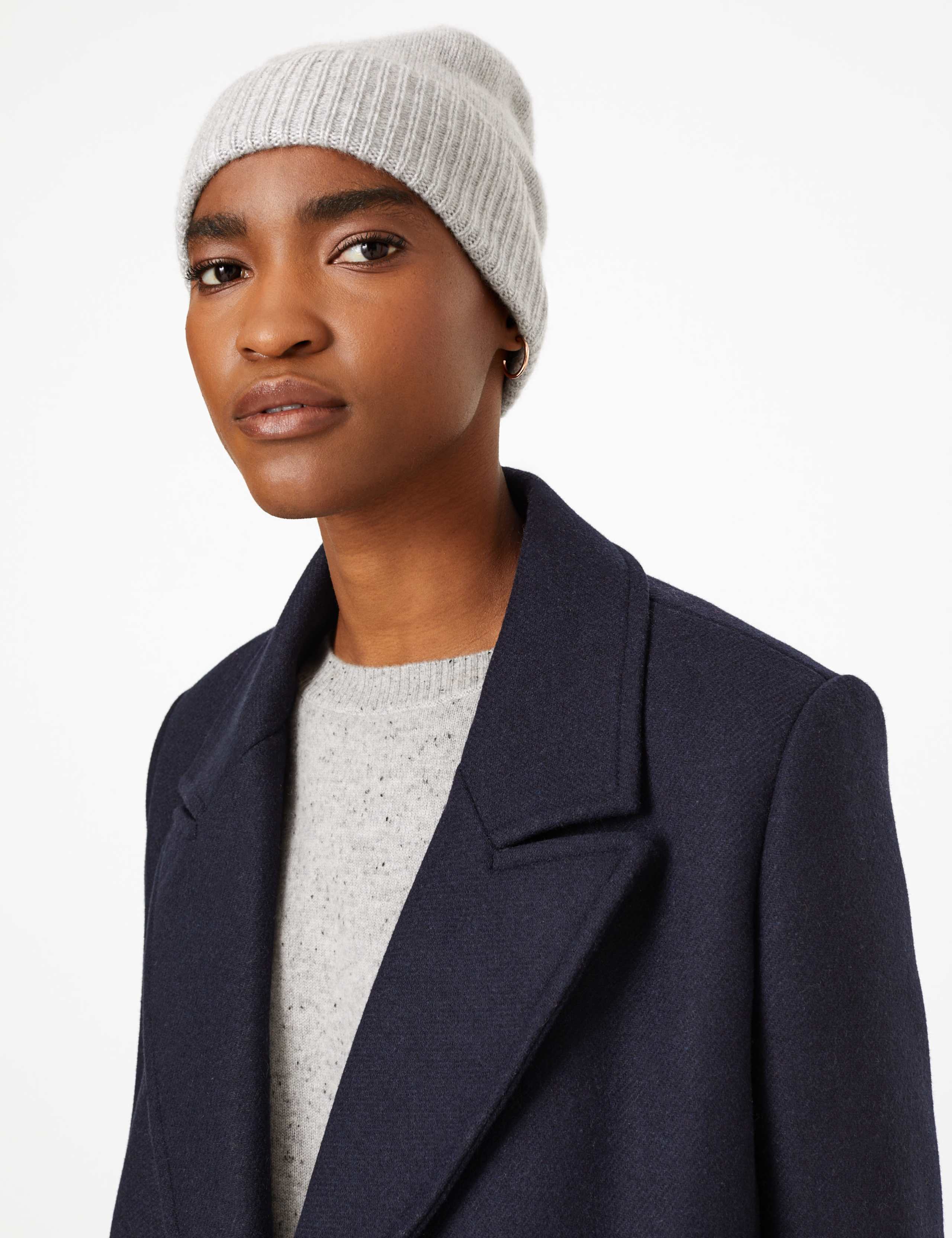 Pure Cashmere Turned Up Beanie 1 of 2