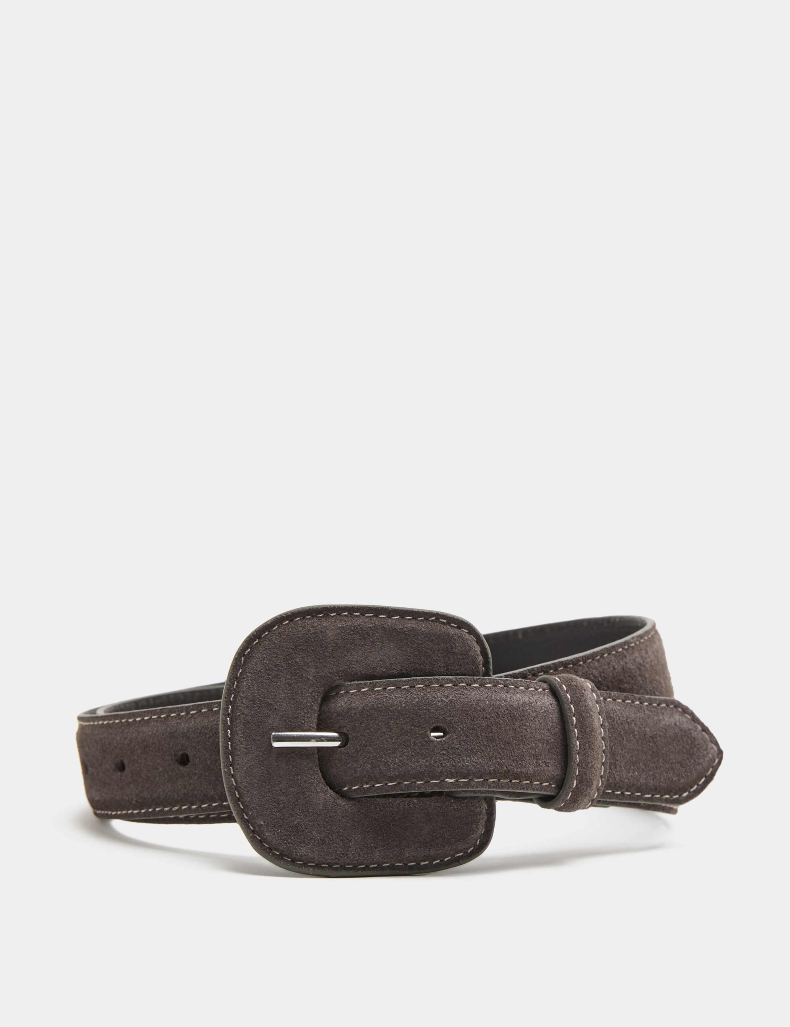 Suede Self Covered Buckle Belt 1 of 2