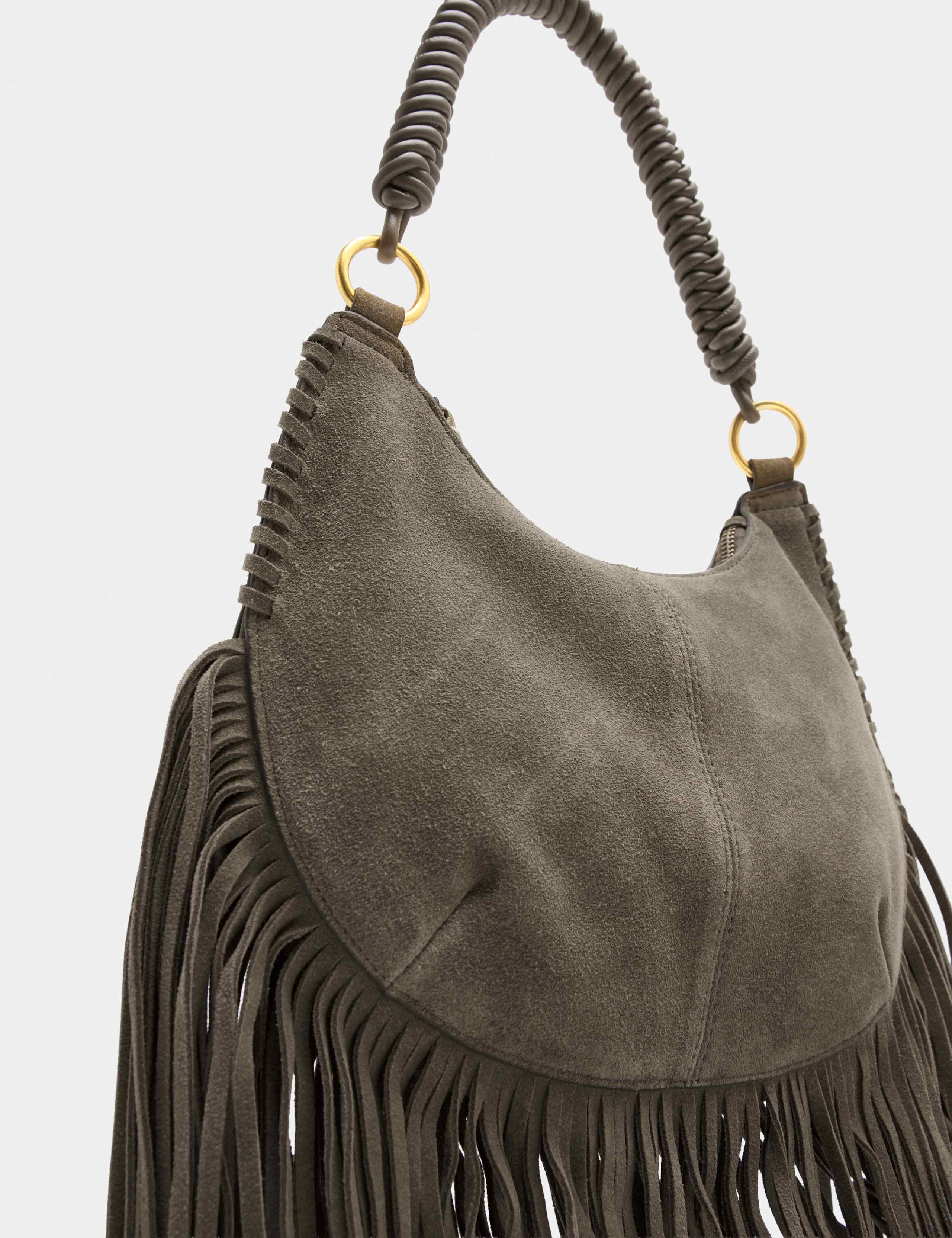 Suede Fringe Detail Shoulder Bag 2 of 3