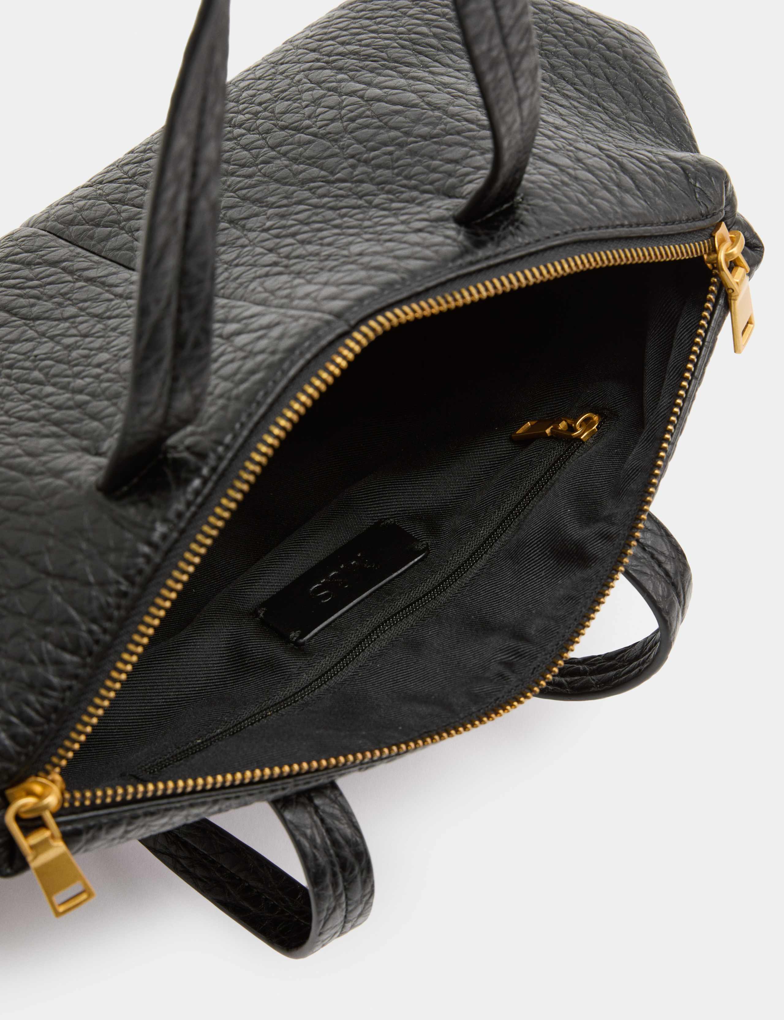 Textured Double Zip Grab Bowler Bag 3 of 4