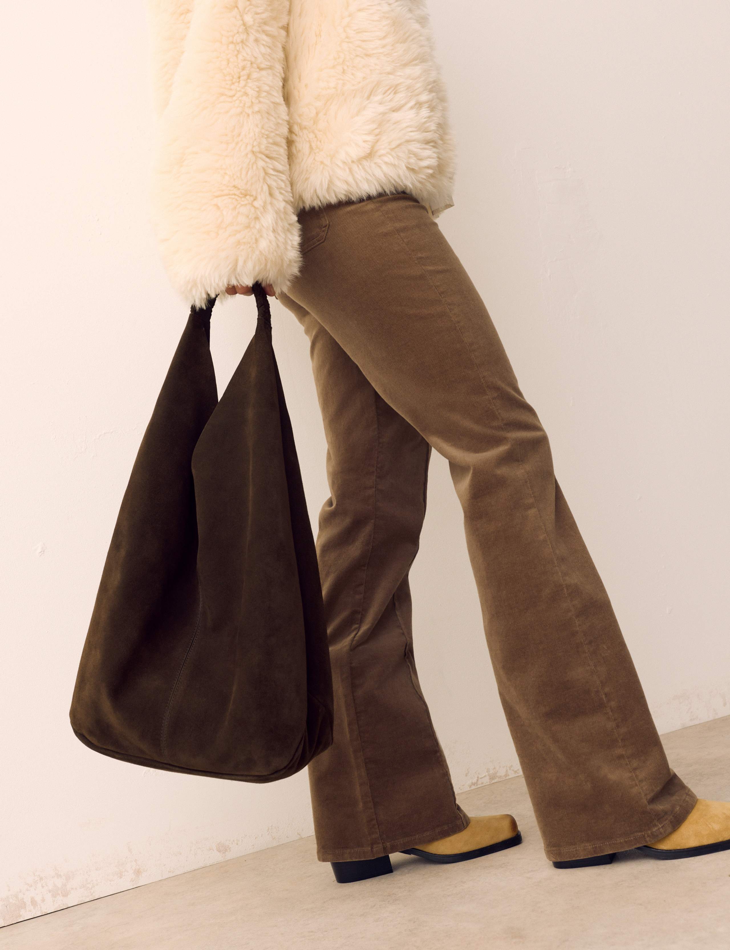 Suede Slouch Braided Handle Shoulder Bag 5 of 6