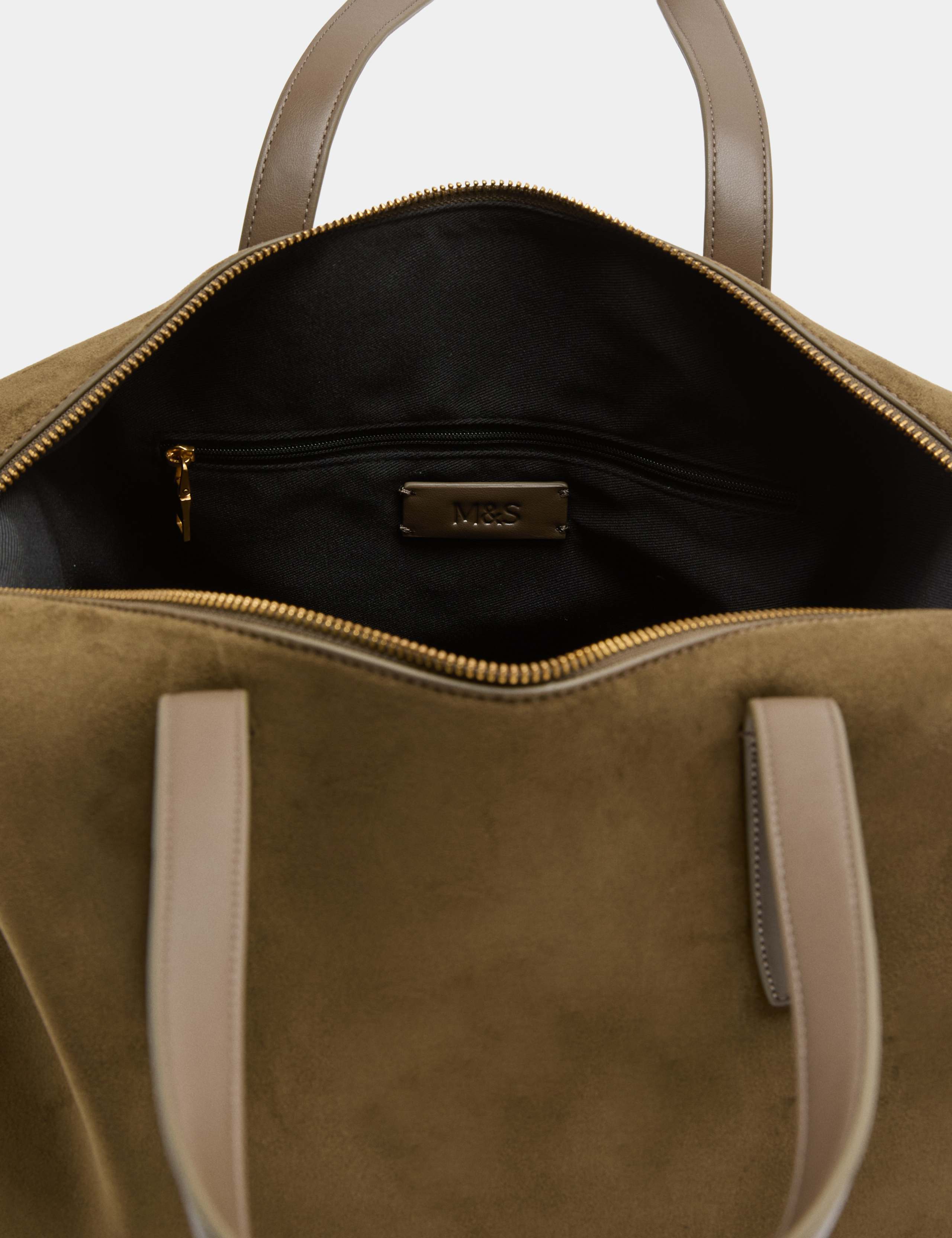 Faux Suede Bowler Bag 3 of 3