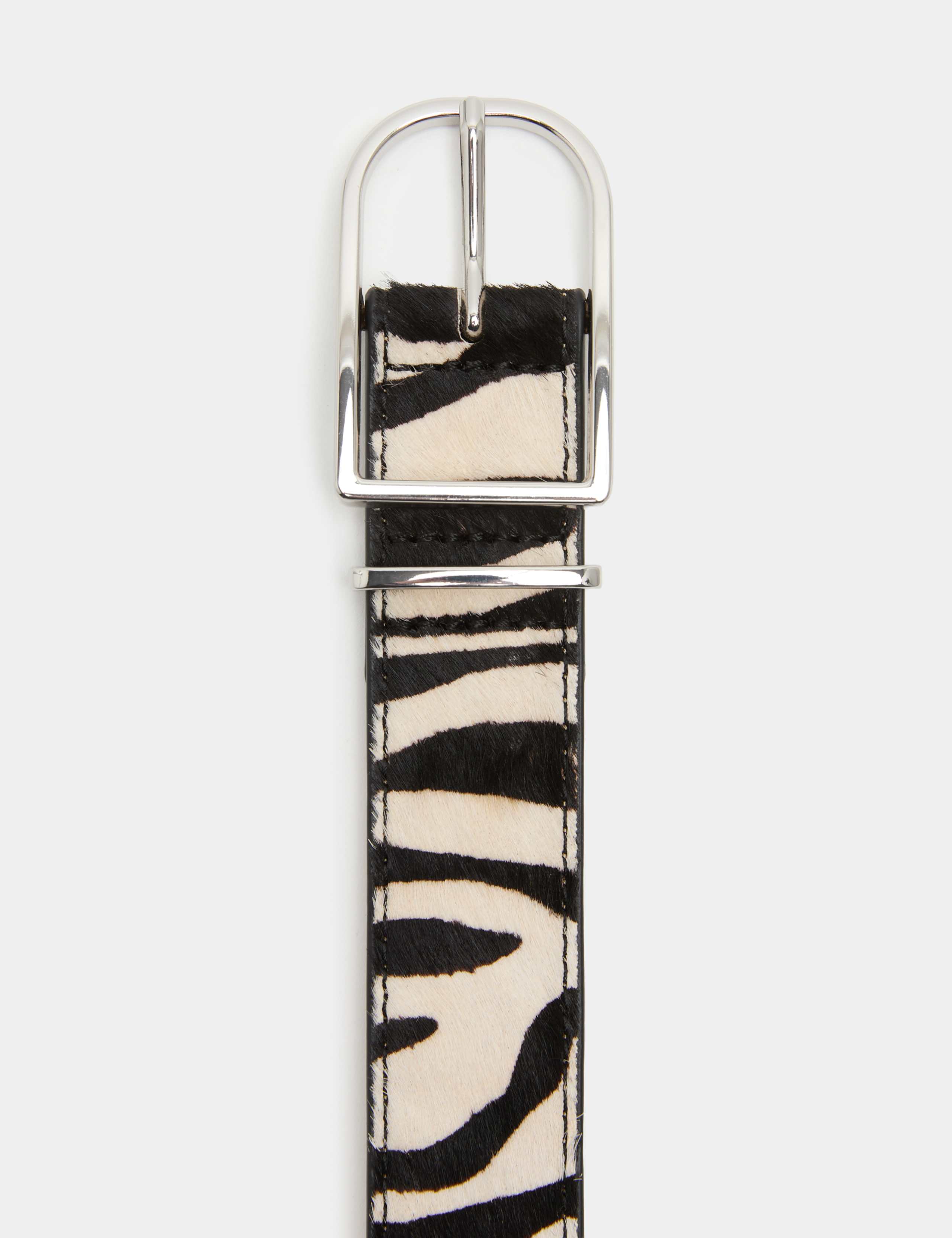 Hair On Leather Blend Animal Print Jeans Belt 2 of 2