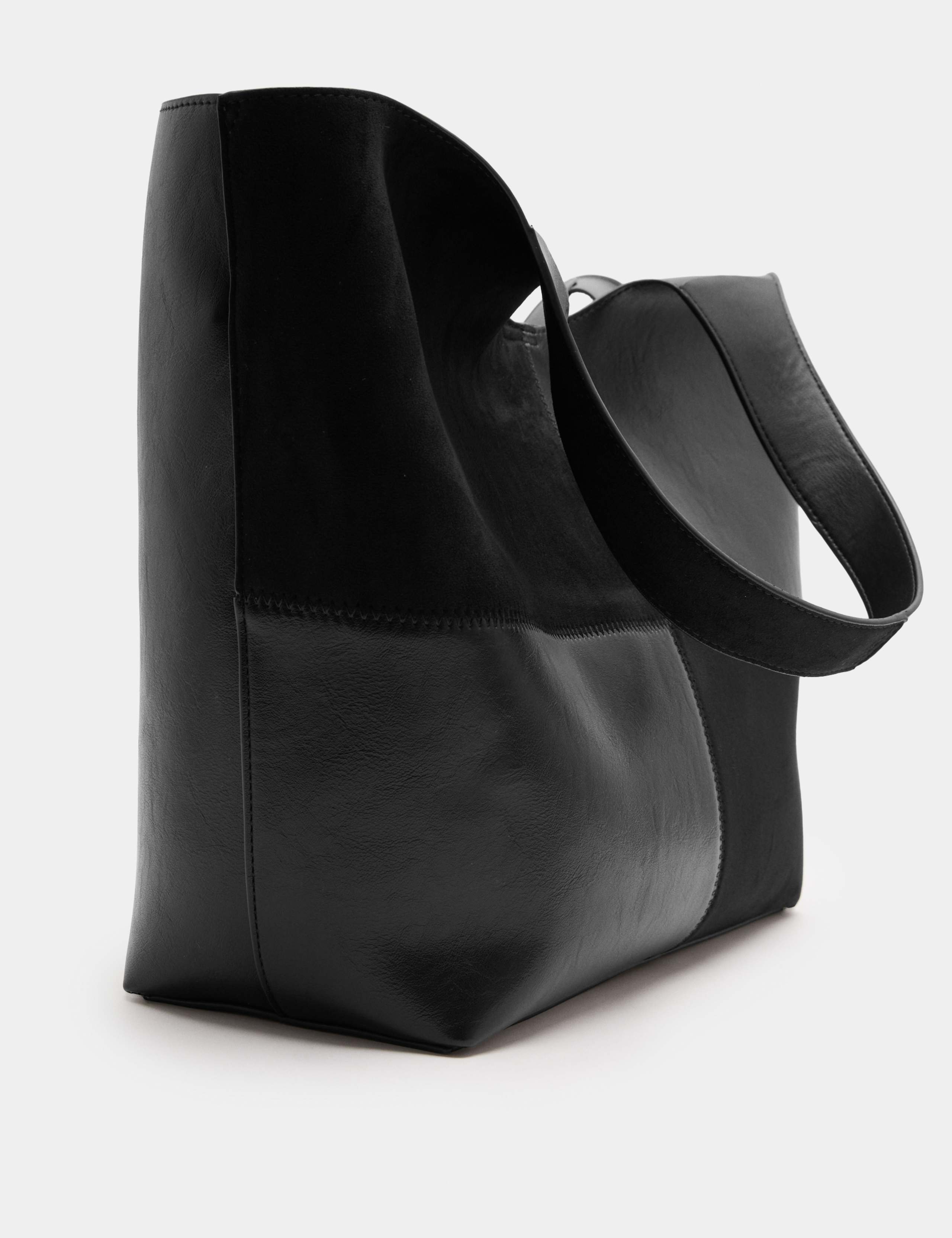 Faux Leather Patchwork Tote Bag 2 of 3